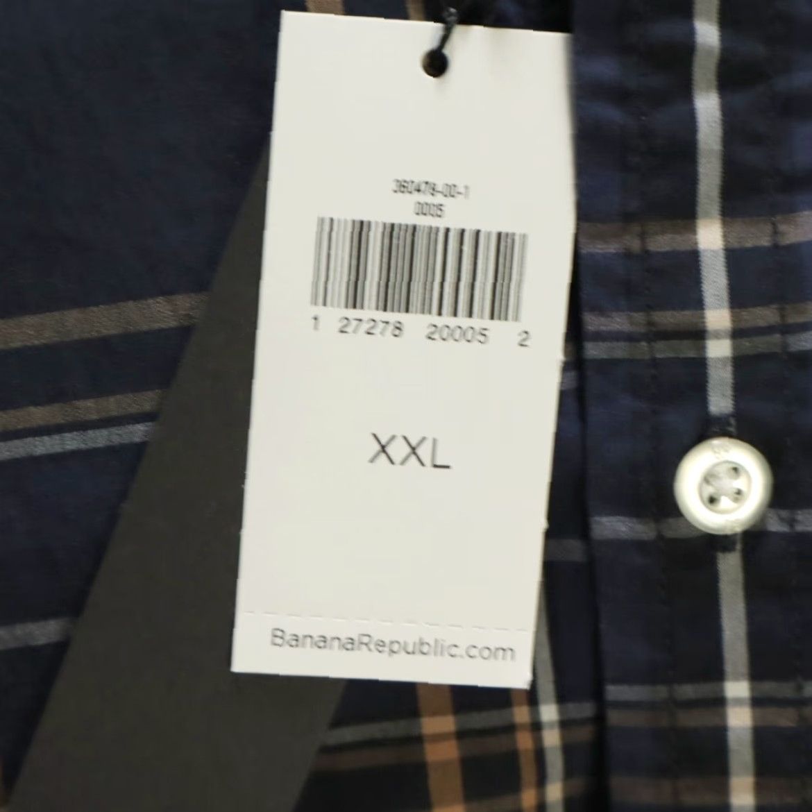 Banana Republic Banana Republic Shirt Navy Blue Plaid Luxe Poplin Slim Button Down Shirt Men's 2XL Size US XXL / EU 58 / 5 - 6 Thumbnail