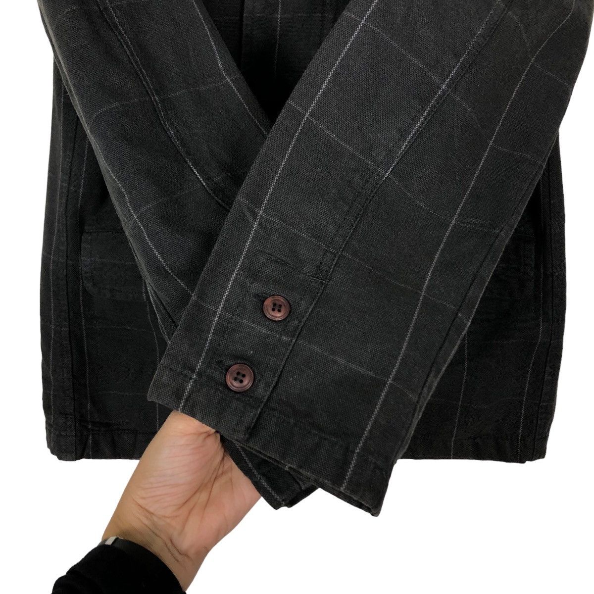Issey Miyake 🔥90’s Striped Chore Jacket Double Breast Jungle Storm Japan Size US M / EU 48-50 / 2 - 13 Thumbnail