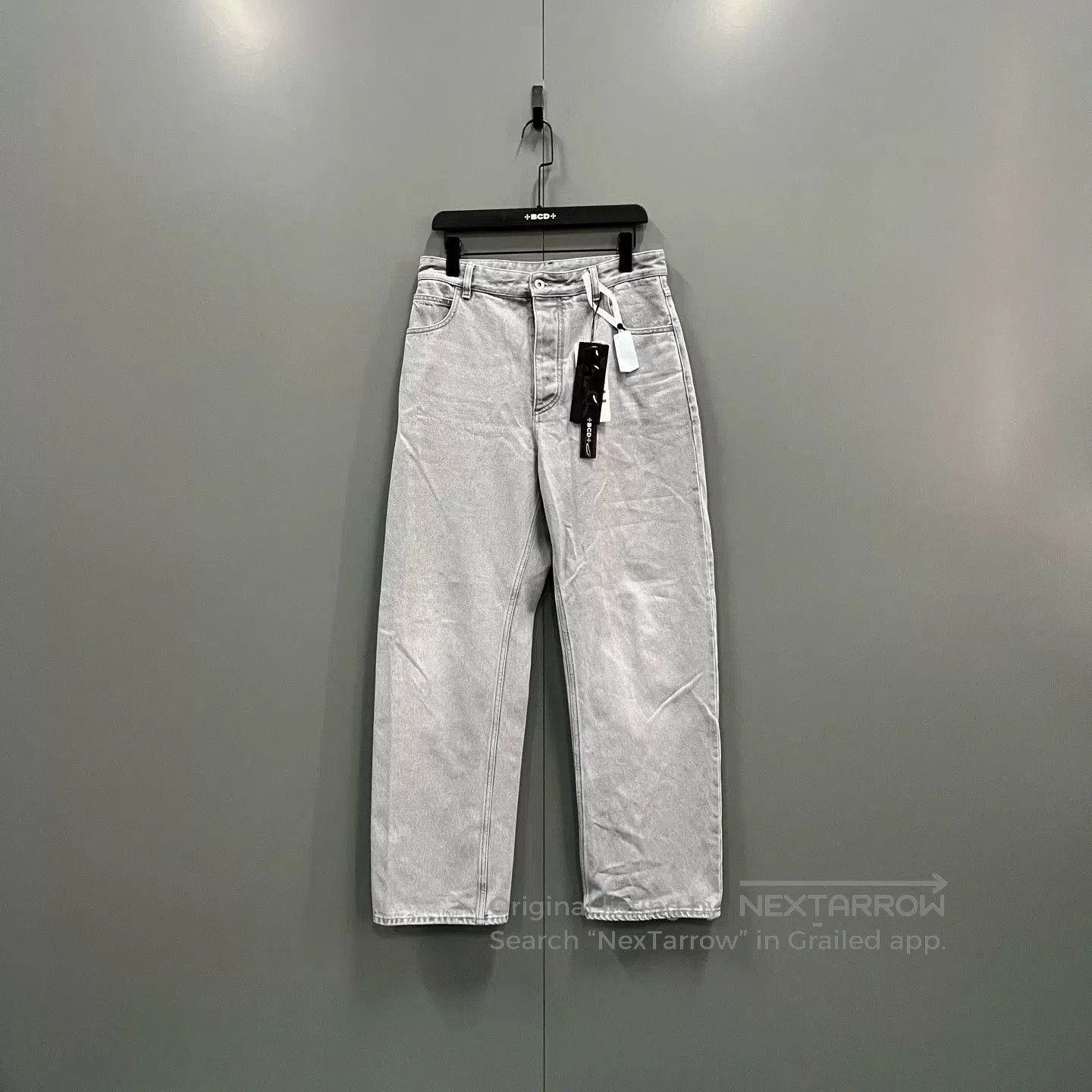 Bottega Veneta Gray Logo Patch Denim Pants.
