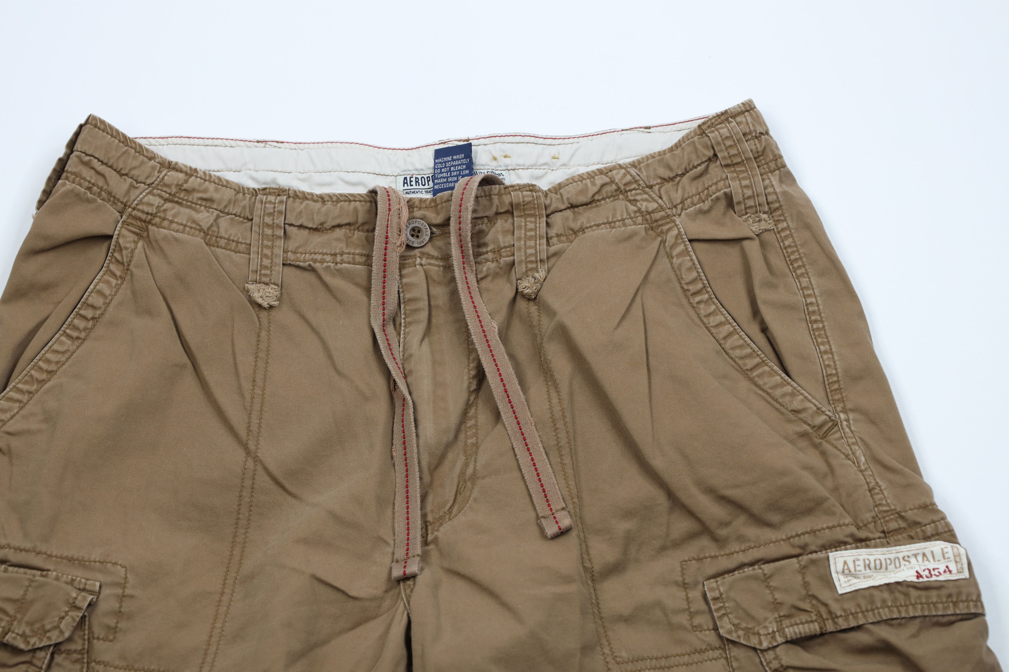 Aeropostale Vintage 90s Y2K Aeropostale Wide Leg Cargo Pants Brown Size US 32 / EU 48 - 2 Thumbnail