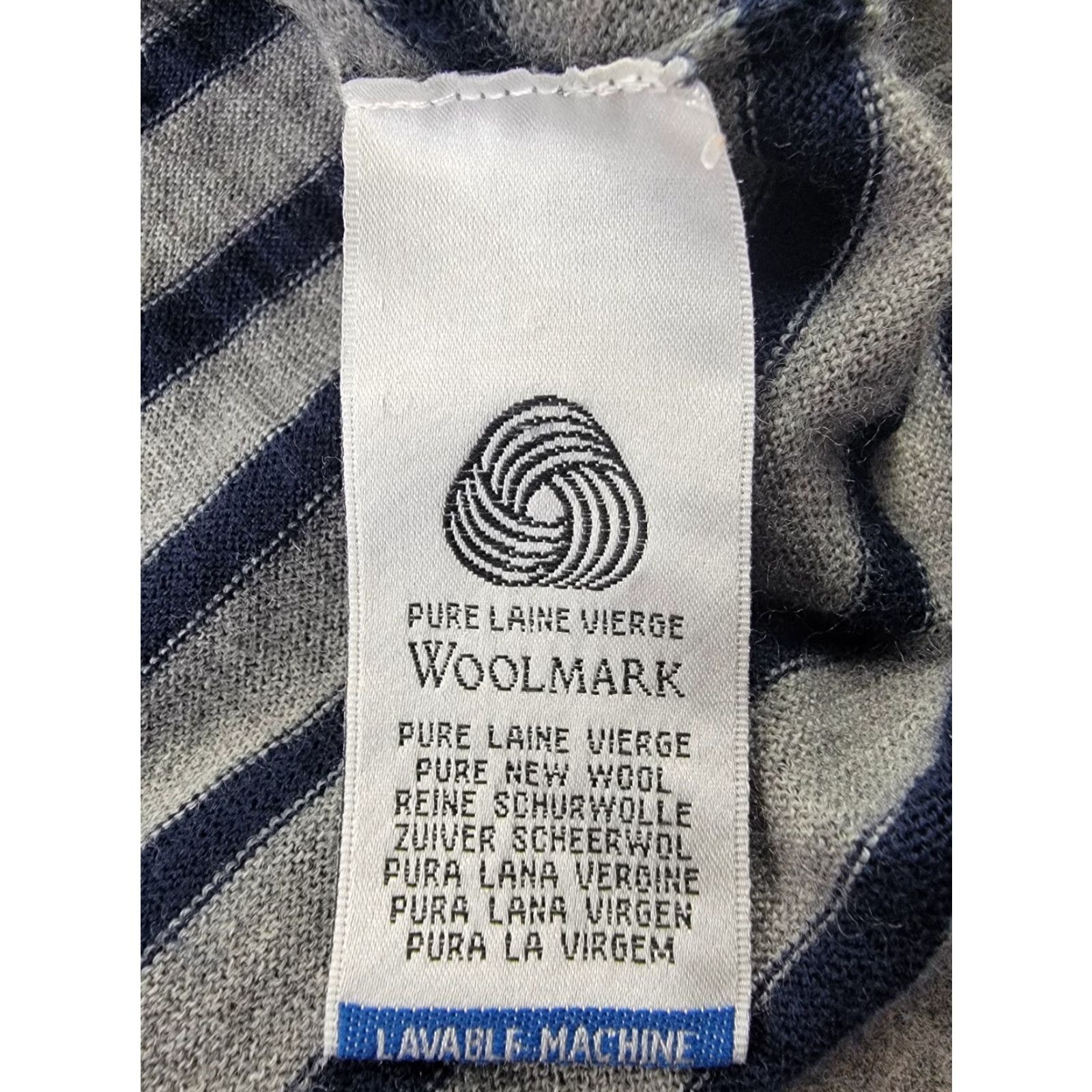 Lacoste VINTAGE Lacoste Sweater Dress Womens 40 Medium Gray Blue Stripe Wool Size M / US 6-8 / IT 42-44 - 4 Thumbnail