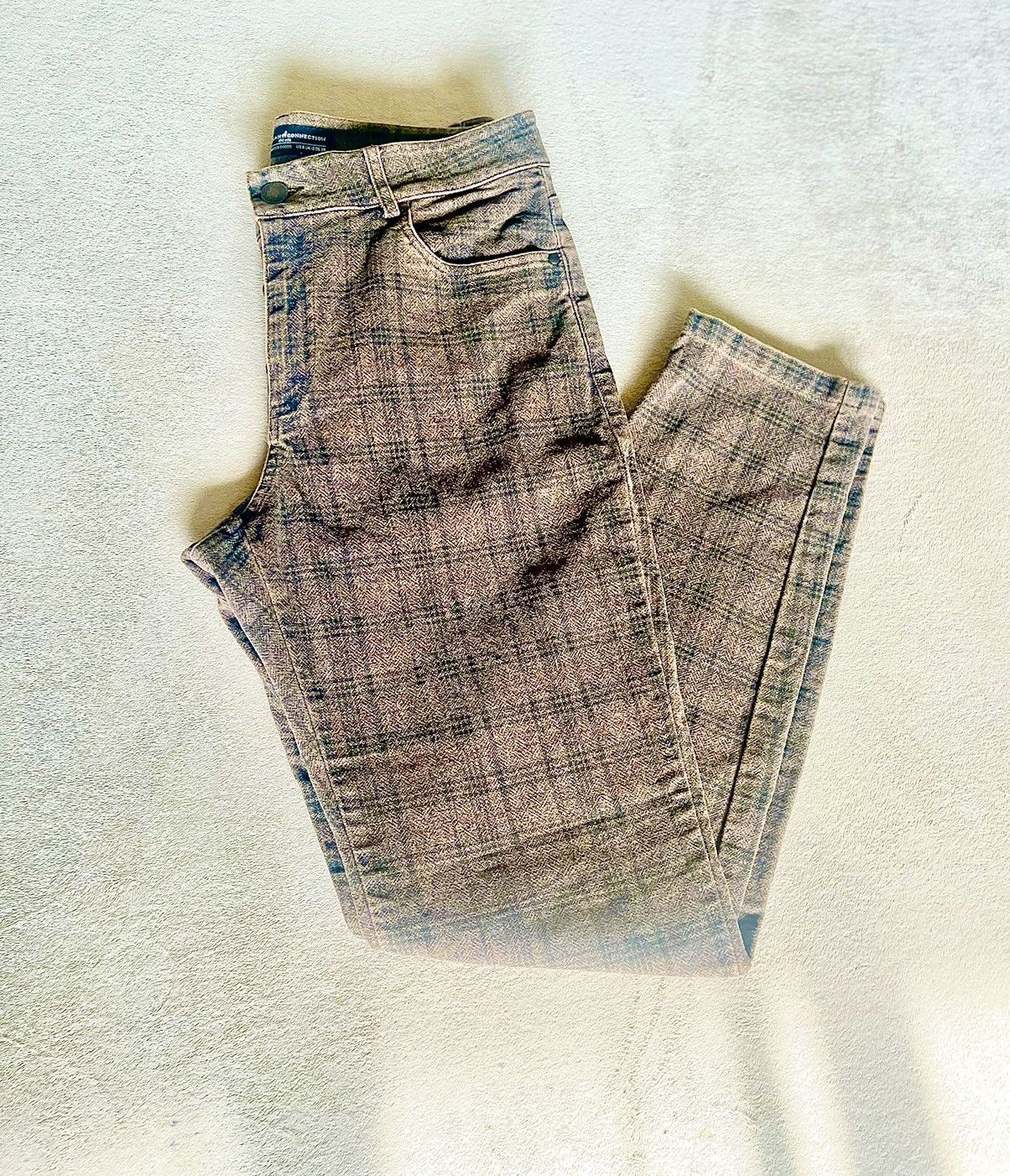 Vintage Peruvian Connection Plaid Denim Jeans (Mocha) - 8 Size 30" / US 8 / IT 44 - 1 Thumbnail