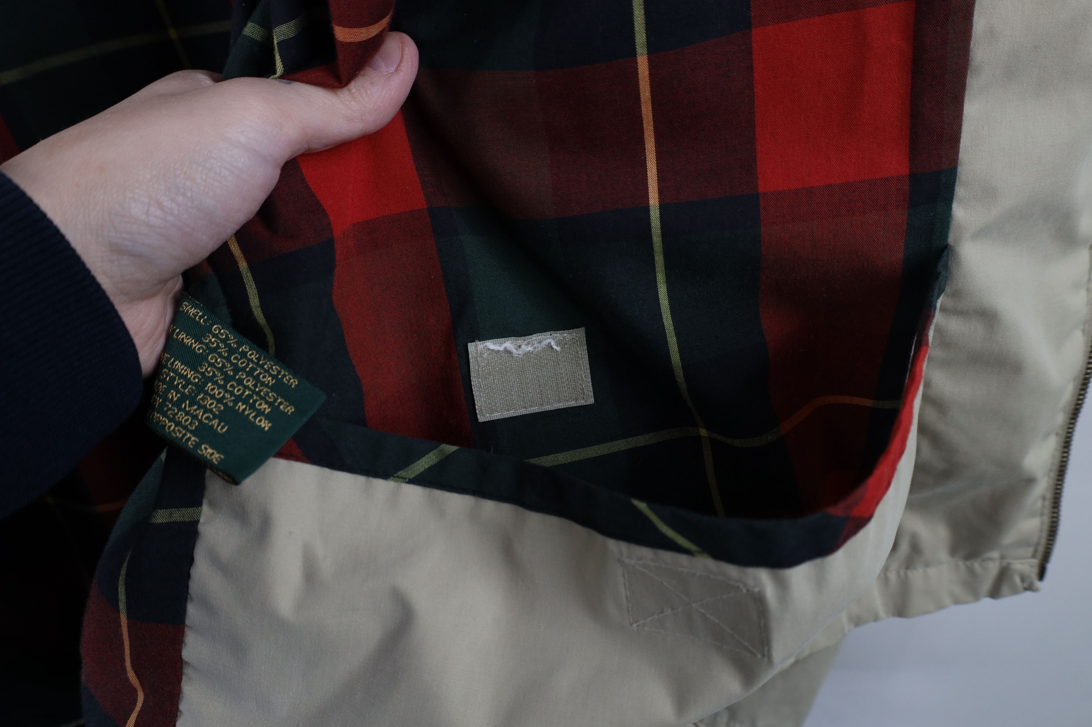 Vintage Vintage 90s McGregor Flannel Lined Bomber Jacket Beige Size US XXL / EU 58 / 5 - 12 Thumbnail