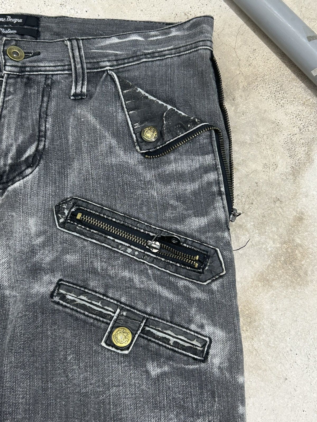 If Six Was Nine Clone Deugru Japan Grey Wash Punkers Pocket Zipper Size US 31 - 16 Thumbnail