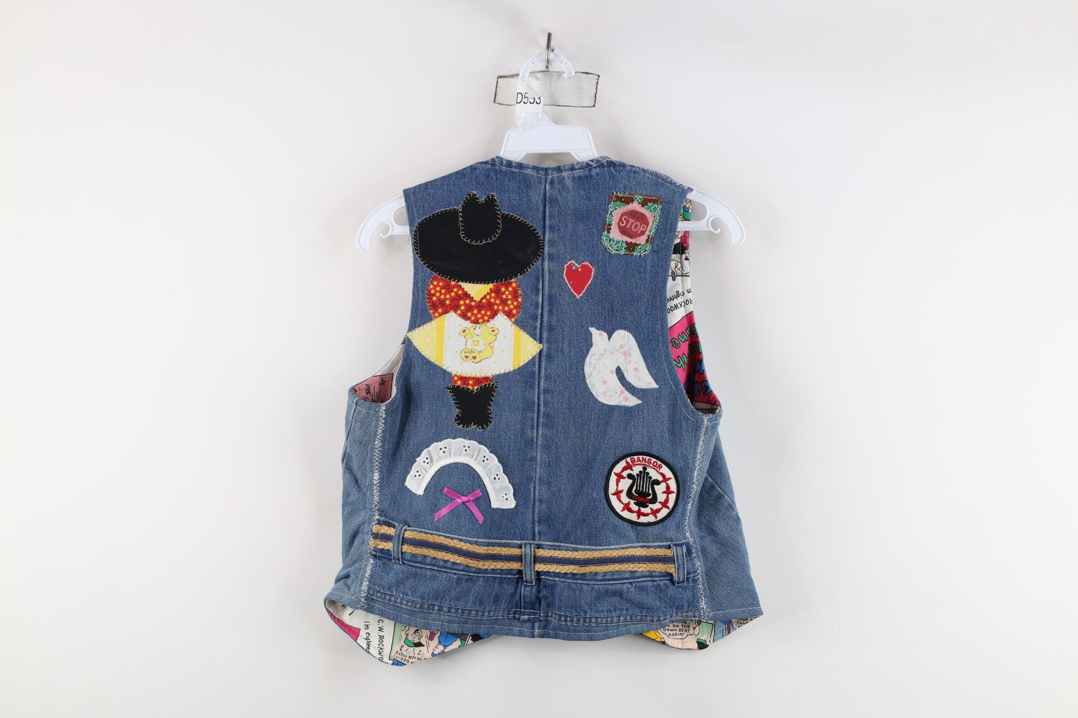 Vintage Vintage 90s Streetwear Comic Denim Jean Vest Jacket Blue Size S / US 4 / IT 40 - 14 Thumbnail