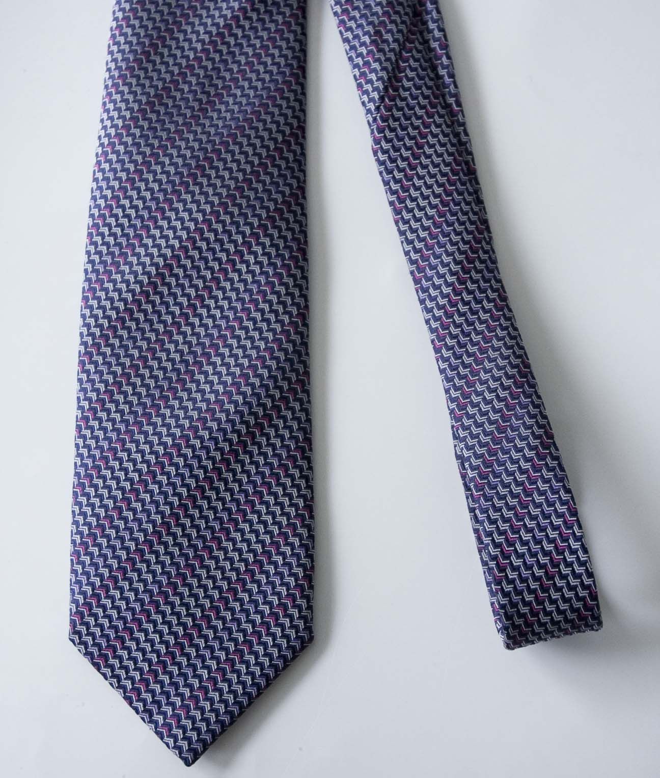 Missoni Missoni Tie Zig Zag 100% Silk Made in Italy Purple Size ONE SIZE - 2 Thumbnail