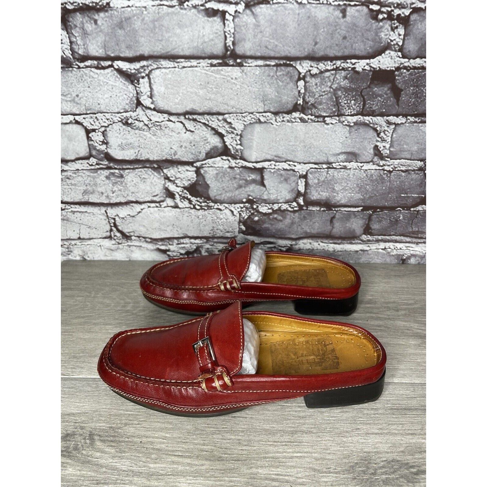 Cole Haan Cole Haan Country Red Leather Strap Mules Shoes Women Sz 6.5 Size US 6.5 / IT 36.5 - 14 Thumbnail