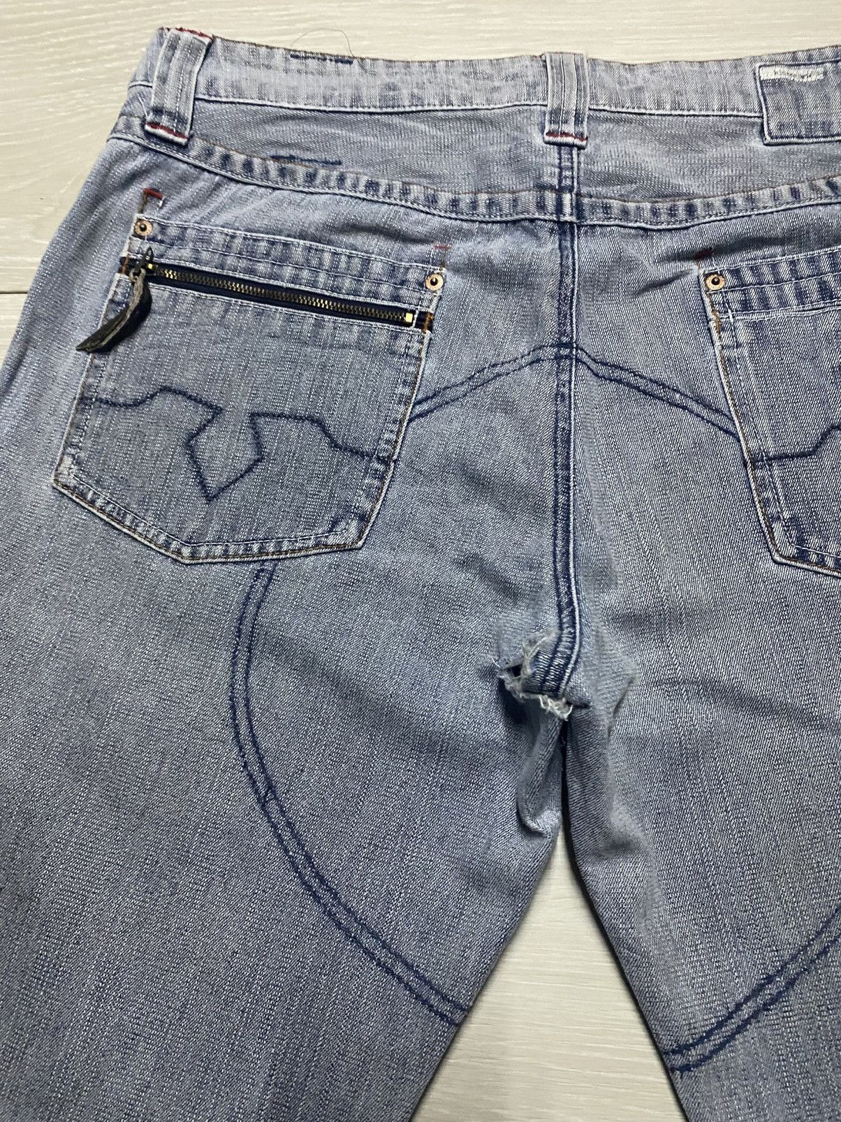 Japanese Brand Vintage KissMark Japan Double Knee StoneWash Baggy Jeans Size US 35 - 11 Thumbnail