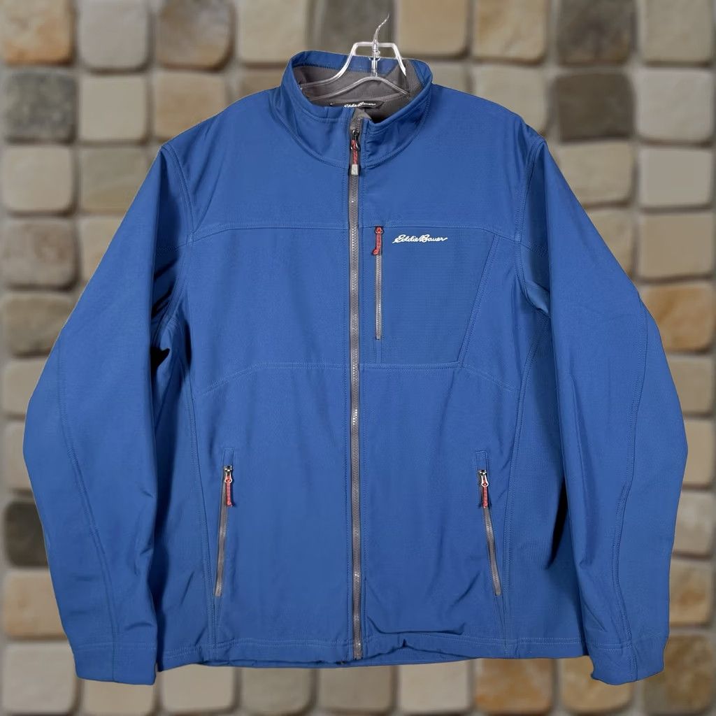Eddie Bauer Eddie Bauer Jacket Mens XLT XL Tall Blue Softshell Full Zip Fleece Lined Tech Windbreaker Outdoor Hiking Size US XL / EU 56 / 4 - 1 Thumbnail