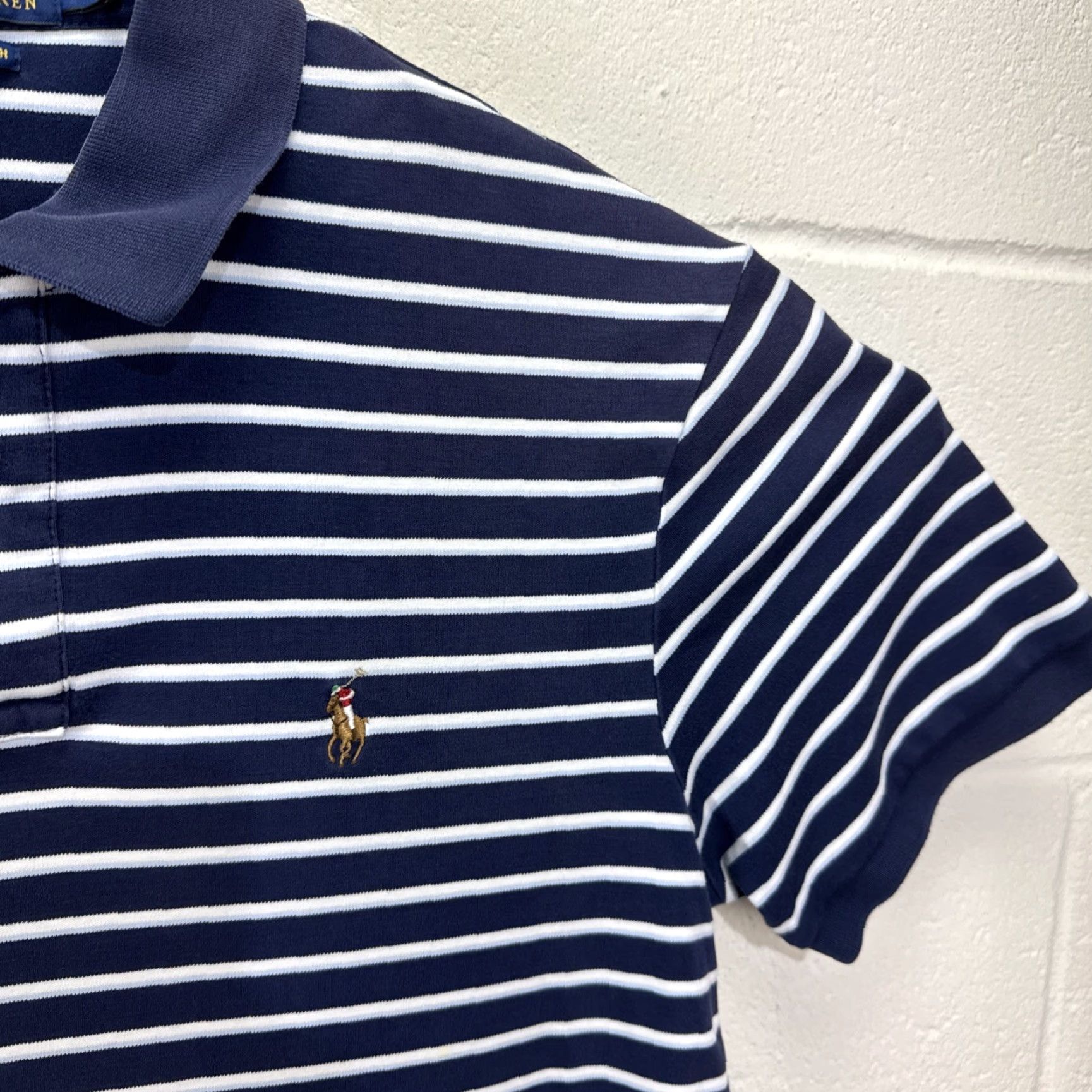 Polo Ralph Lauren VINTAGE Polo Ralph Lauren Men's Polo Shirt Short Sleeve Striped Navy White Slim Fit Casual Size US M / EU 48-50 / 2 - 5 Thumbnail