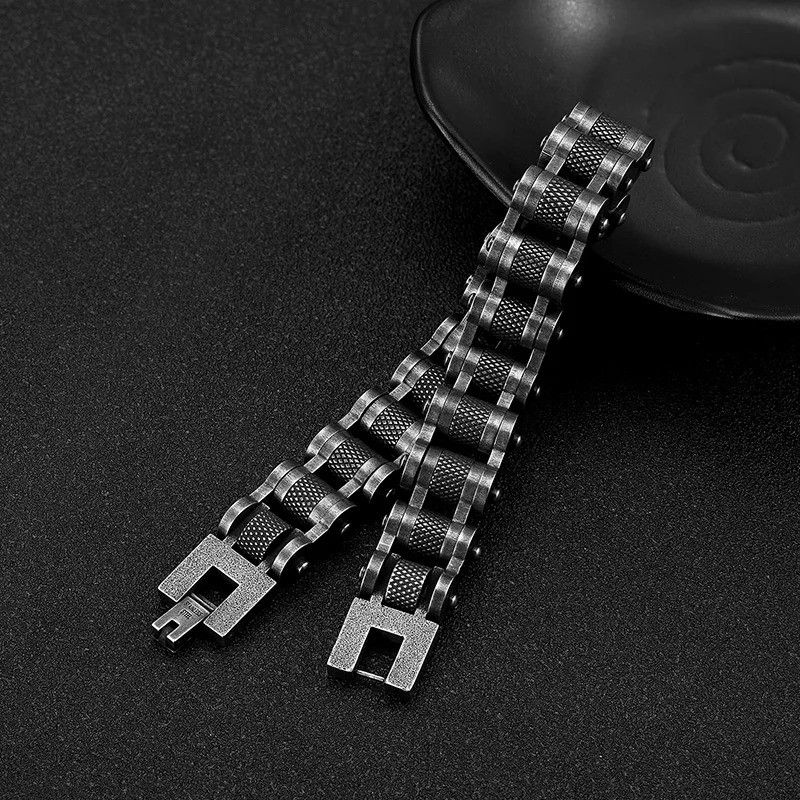 Other Biker Chain Link Bracelet Stainless Steel Punk Gift For Him Size ONE SIZE - 4 Thumbnail