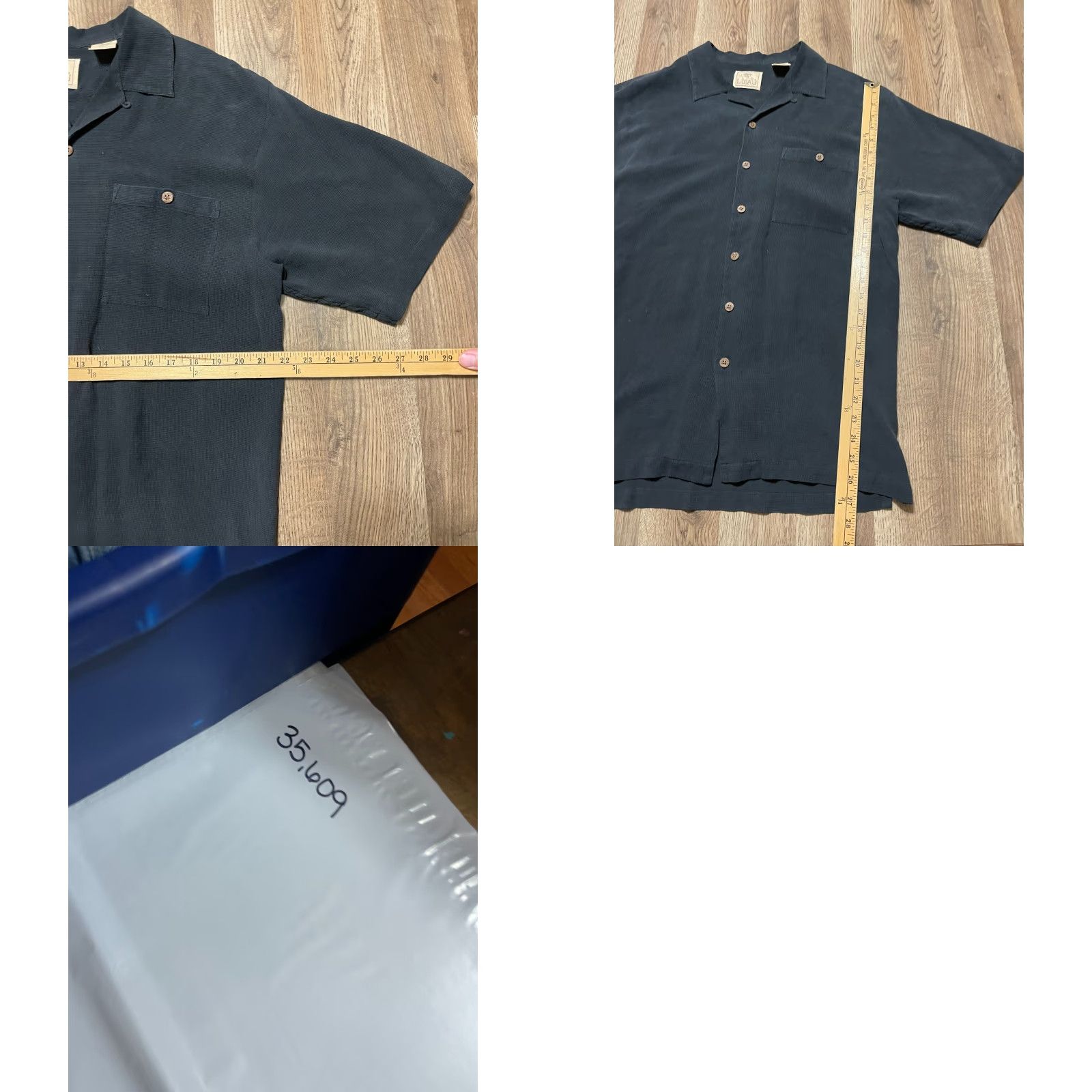 Vintage Luau Shirt Mens Size Large Black Button Up Short Sleeve Silk Size US L / EU 52-54 / 3 - 8 Thumbnail