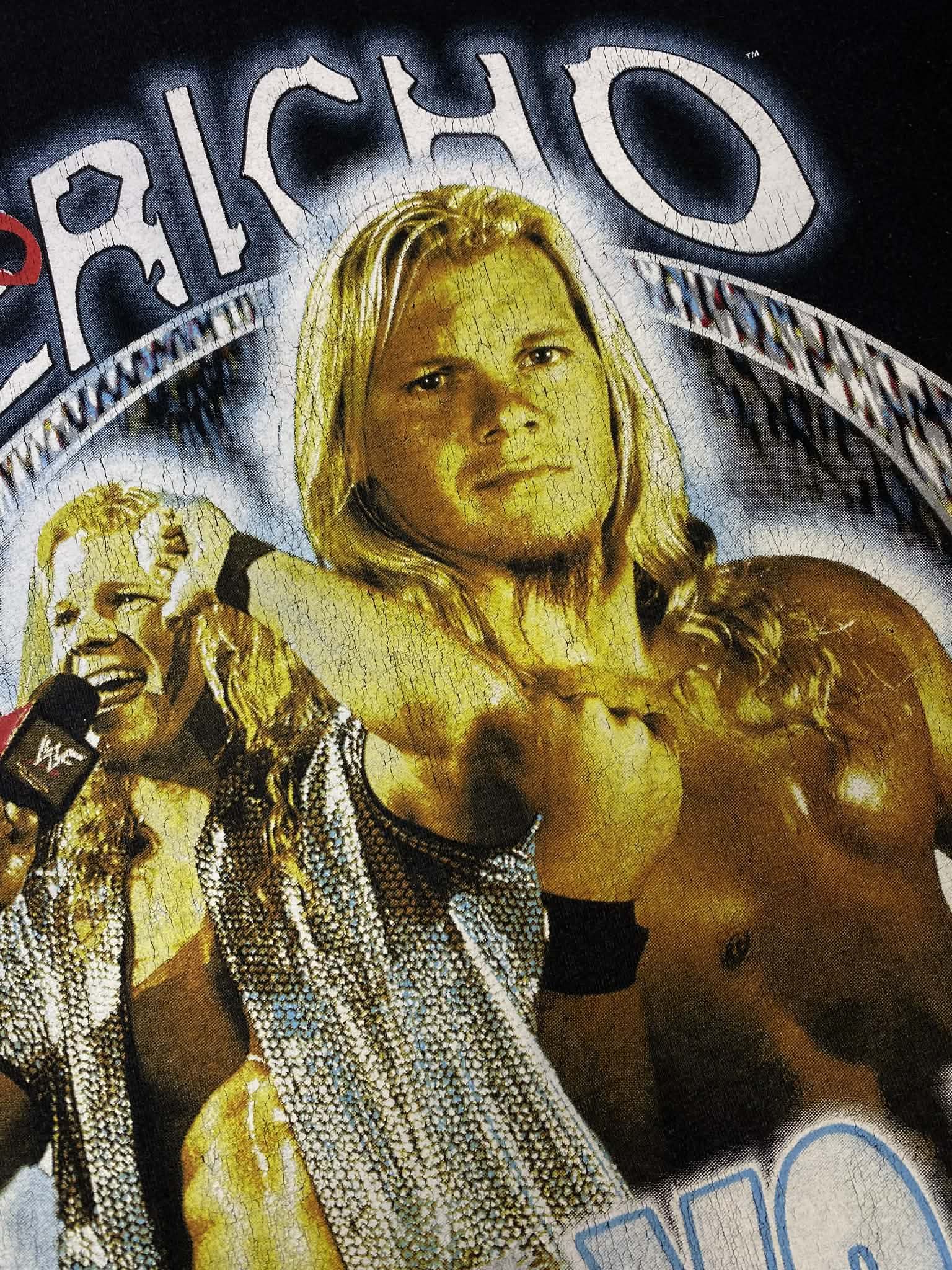 WWE Vintage 2000s WWE Jericho Black T-shirt Wrestling Washed Y2K Size US L / EU 52-54 / 3 - 8 Thumbnail