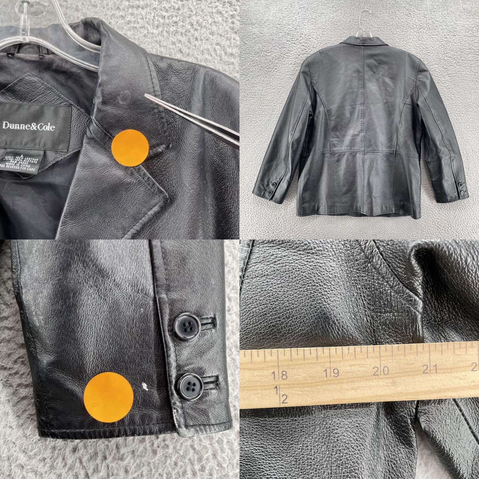 Vintage VINTAGE Dunne & Cole Black Leather Jacket Large Blazer Coat Classic 90s City Travel Blazer Mens Womens Boys Girls Size L / US 10 / IT 46 - 8 Thumbnail