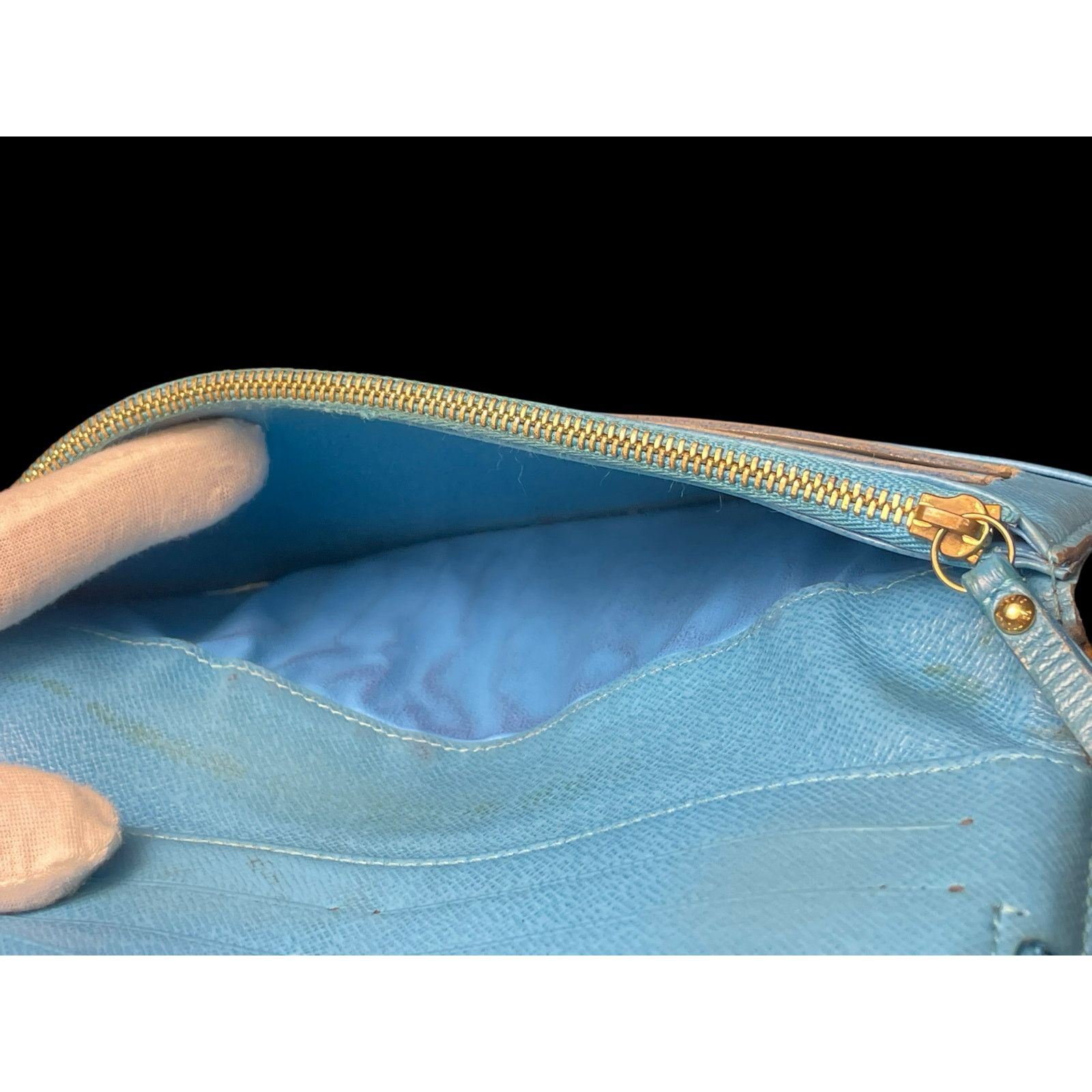 Louis Vuitton Rare Louis Vuitton Sky Blue Brown Monogram Insolite Wallet Size ONE SIZE - 14 Thumbnail
