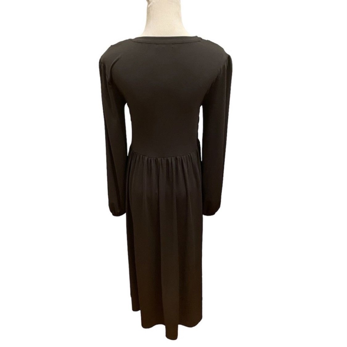 Zara Zara smocked Ruched Dark Gray MIDI Dress Boho M Size M / US 6-8 / IT 42-44 - 3 Thumbnail