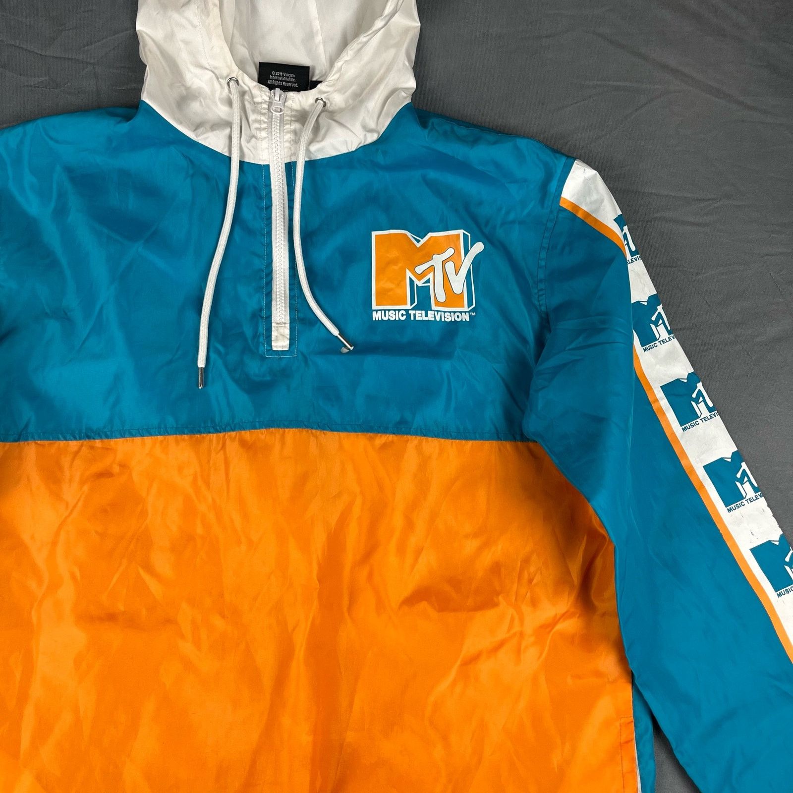Other MTV Logo Hooded Windbreaker Jacket Quarter Zip Music Tele Size US M / EU 48-50 / 2 - 2 Thumbnail