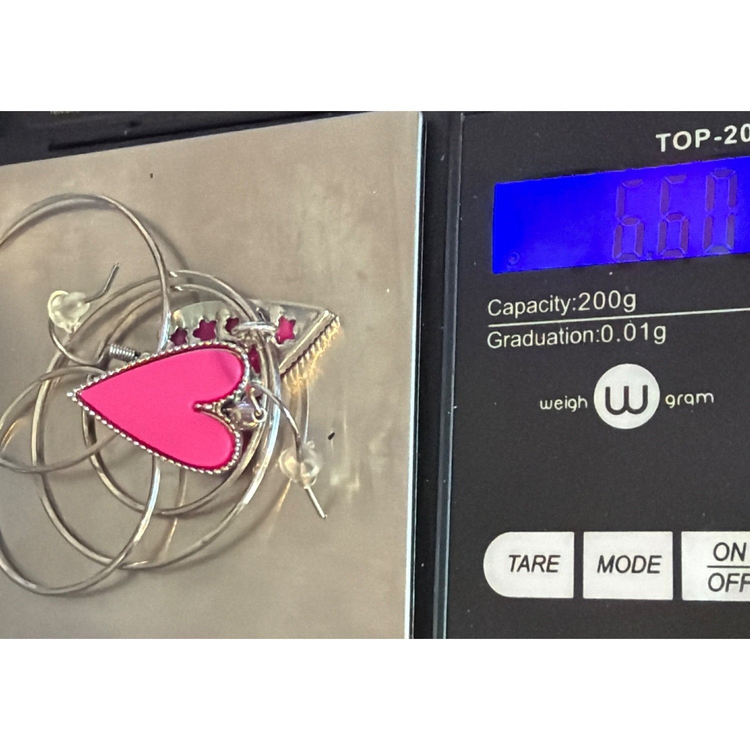 Other Paparazzi Kiss Up Silver Tone Pink Heart Dangle Earrings Hoo Size ONE SIZE - 4 Thumbnail