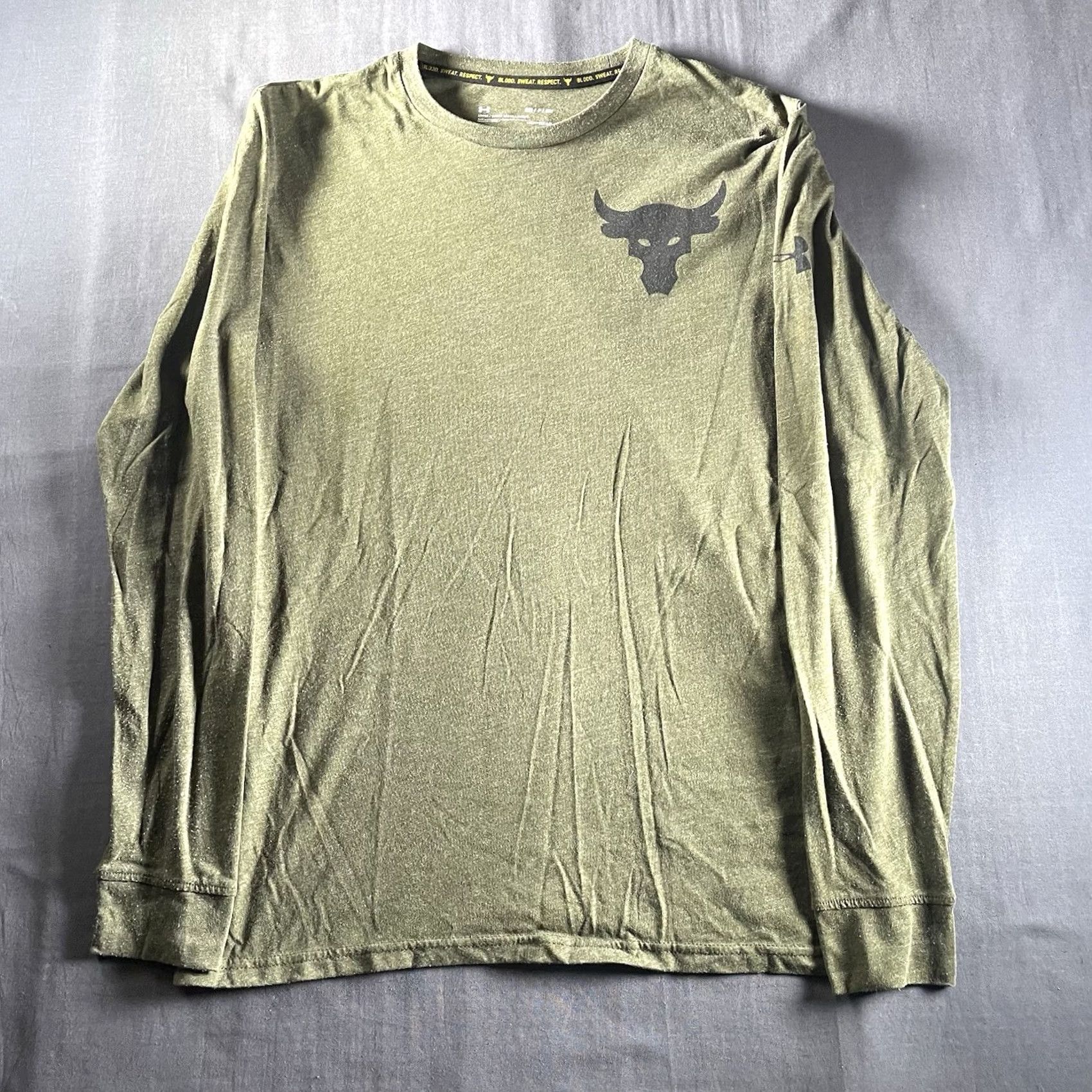 Under Armour Under Armour Project Rock Shirt Mens S Green Long Sleeve Crew Neck BSR Blood Sweat Respect HeatGear Size US S / EU 44-46 / 1 - 2 Thumbnail