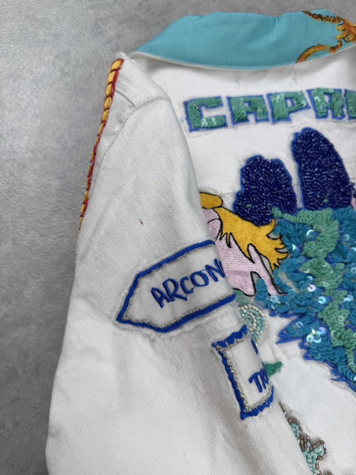 Other Antica Sartoria Capri White Denim Jacket Size XS Size XS / US 0-2 / IT 36-38 - 16 Thumbnail