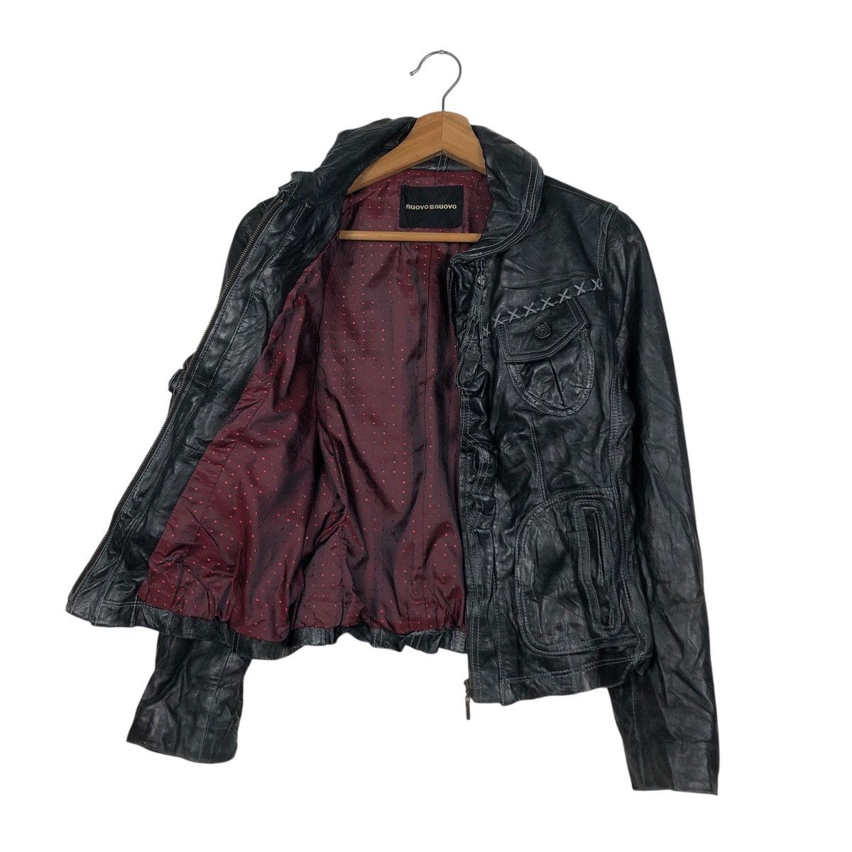 Japanese Brand Cropped Biker Leather Jacket Nouvo Nouvo Issey Miyake Size US S / EU 44-46 / 1 - 11 Thumbnail
