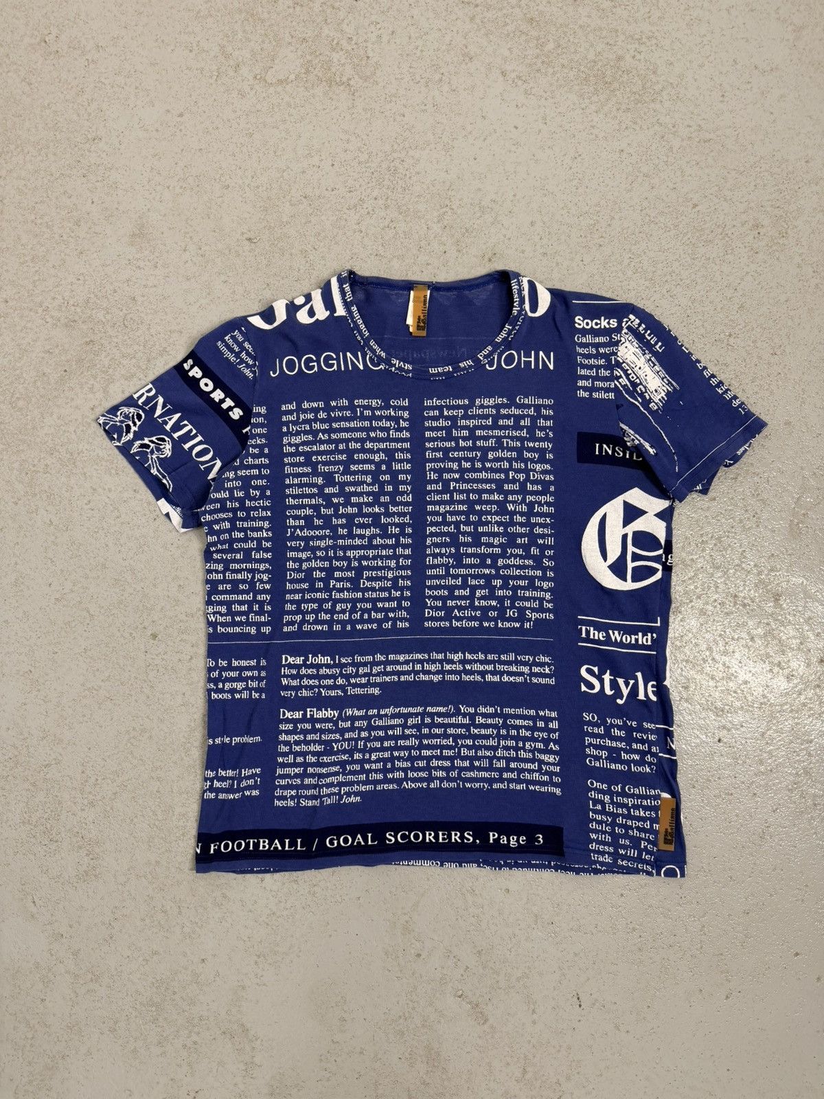 John Galliano John Galliano Iconic Newspaper Fullprint T Shirt