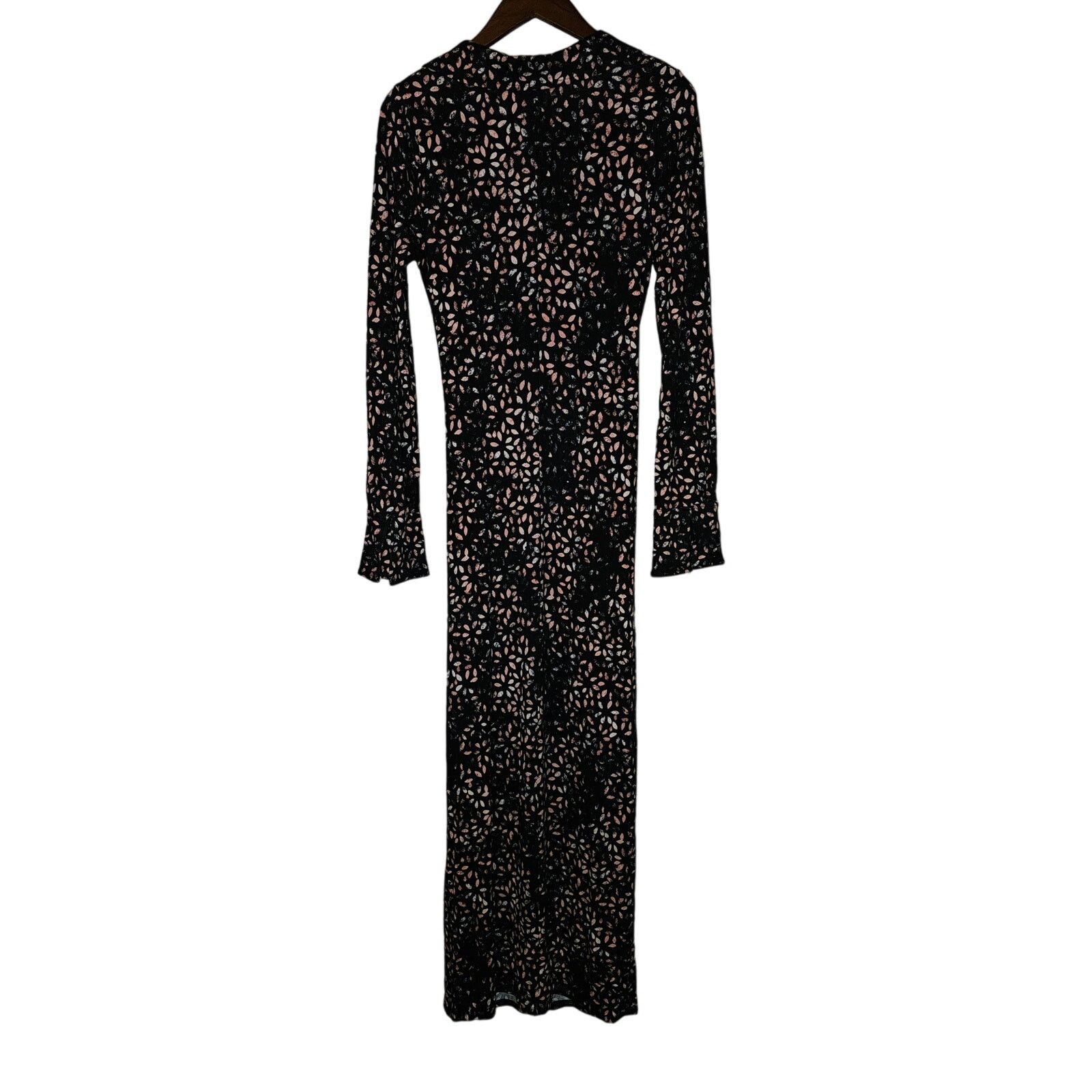 Free People New Free People Shayla Wrap Midi Dress $128 LARGE V-Neck Size L / US 10 / IT 46 - 5 Thumbnail