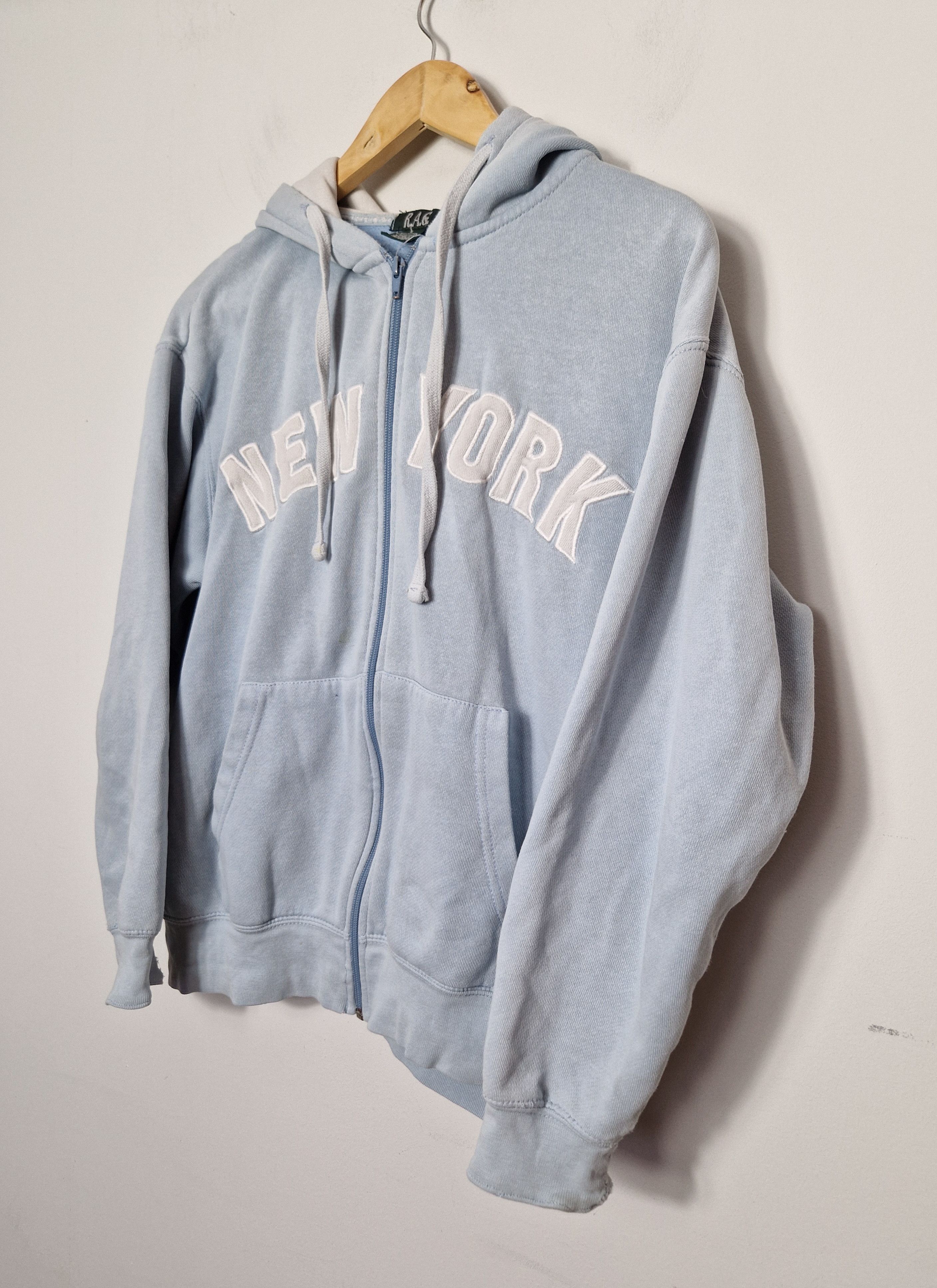 Vintage vintage boxy baby blue New York y2k hoodie Size US L / EU 52-54 / 3 - 2 Thumbnail
