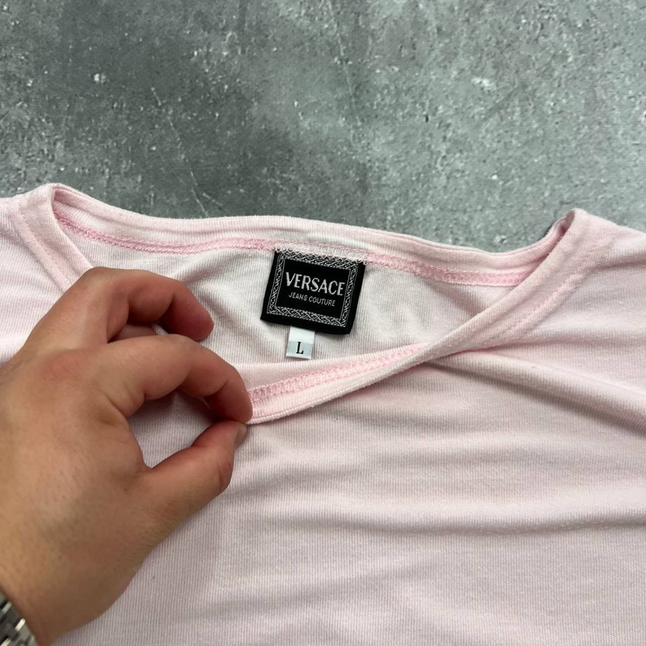Versace Jeans Couture Vintage Versace Jeans Couture Lace Bows T Shirt Women’s Pink Size L / US 10 / IT 46 - 8 Thumbnail