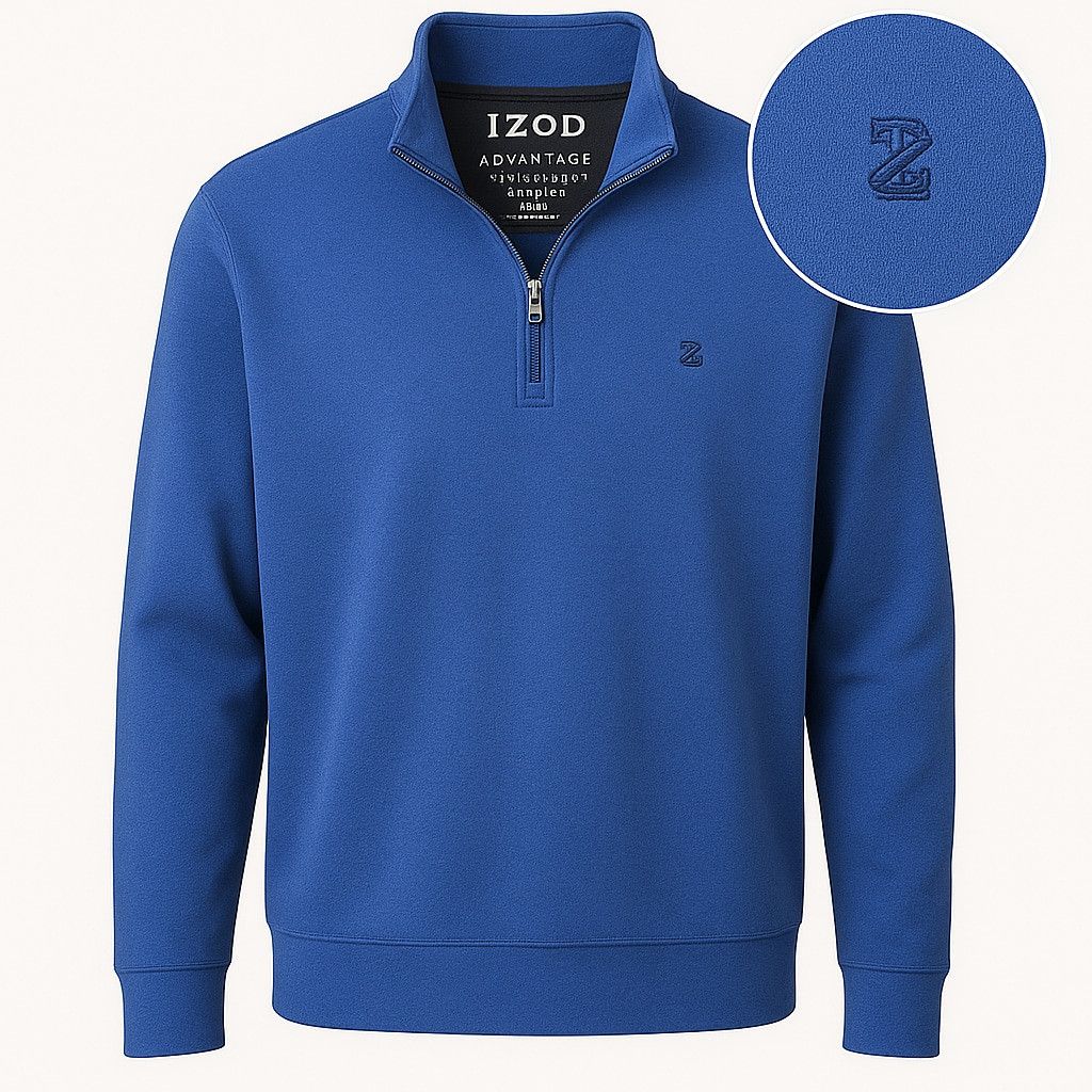 Izod IZOD Quarter-Zip Blue Pullover Sweater Men’s XL Stretch Size US XL / EU 56 / 4 - 2 Thumbnail