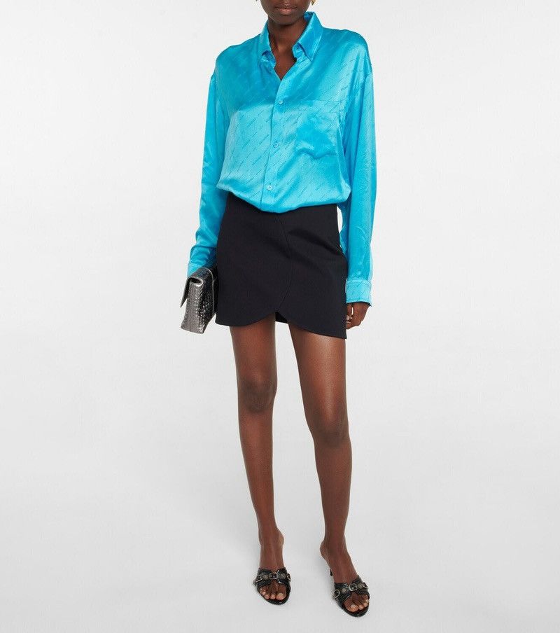 Balenciaga Balenciaga Silk Monogram Shirt Size XS / US 0-2 / IT 36-38 - 2 Thumbnail
