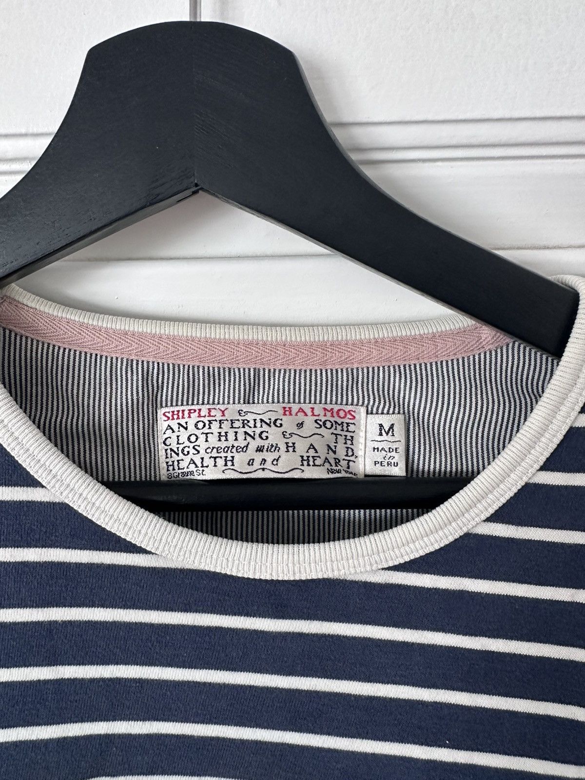 Shipley & Halmos Shipley & Halmos Navy and White Striped Long-Sleeve Crewneck Size M / US 6-8 / IT 42-44 - 2 Thumbnail