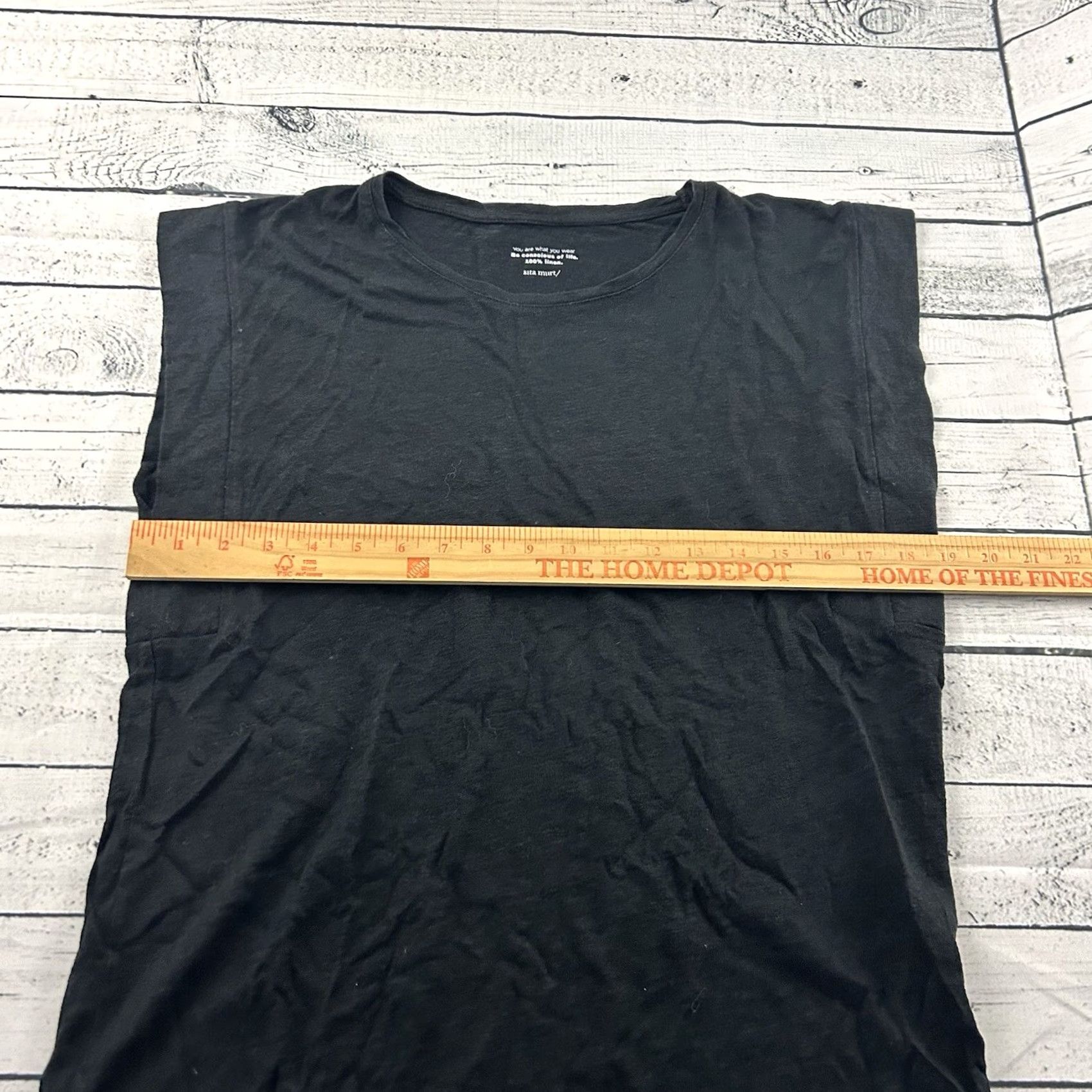 Anthropologie Sita Murt Linen Short Sleeve Shirt Women L Black 100% Button-Up Adult Womens Size L / US 10 / IT 46 - 4 Thumbnail