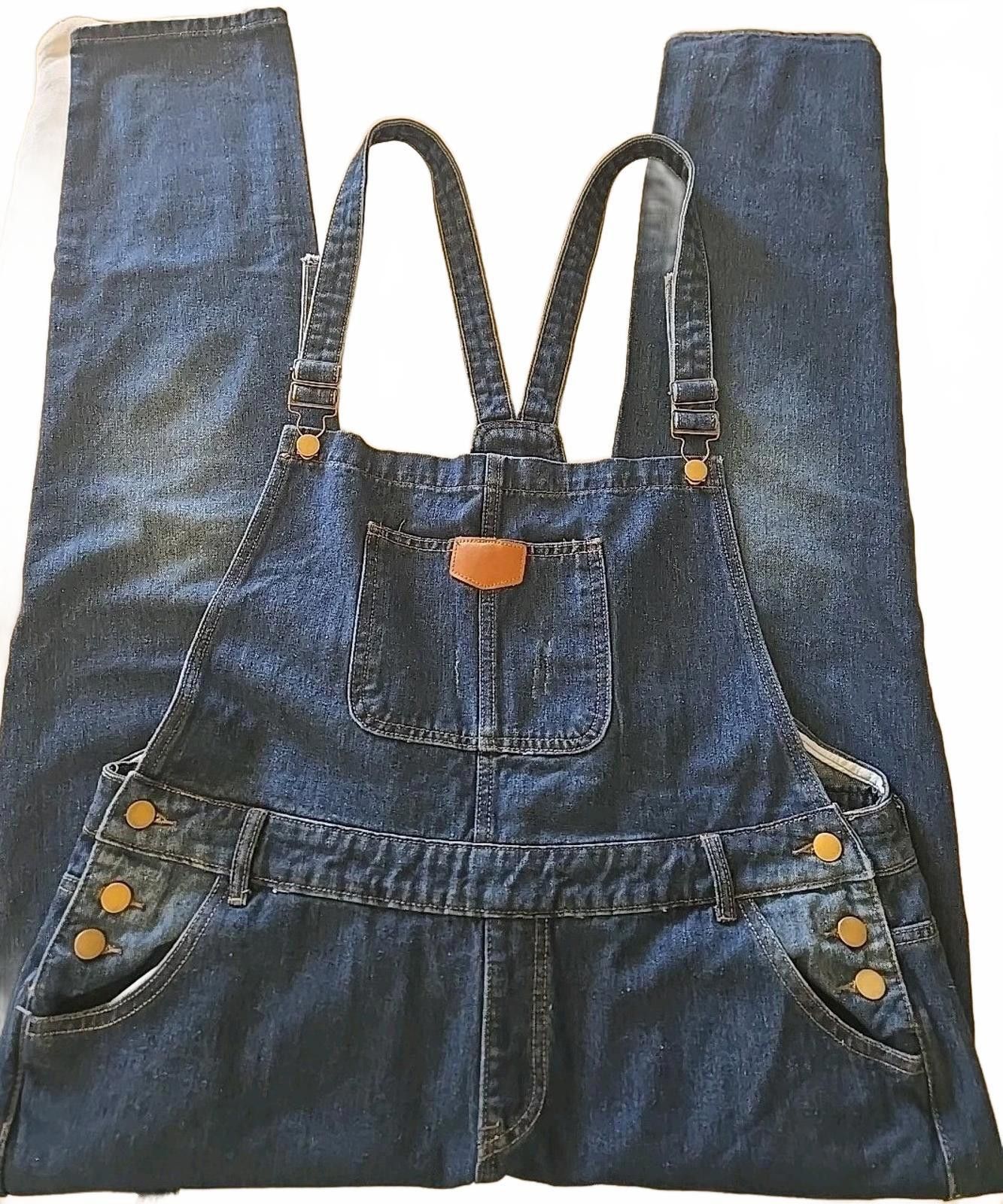 The Unbranded Brand JEANS Denim Overalls Women's Size XL Medium Wash Distressed Size 40" / US 18 - 3 Thumbnail