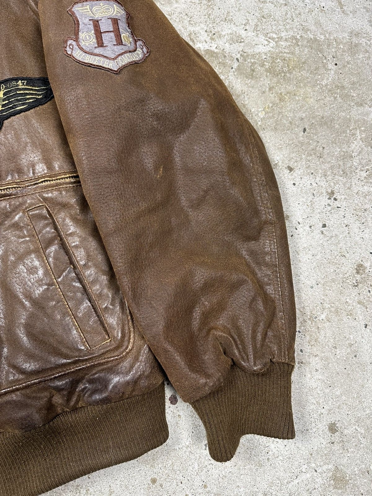 Genuine Leather × Vintage Vintage Y2K Top Gun A2 Flyers Brown Bomber Leather Jacket Size US L / EU 52-54 / 3 - 4 Thumbnail