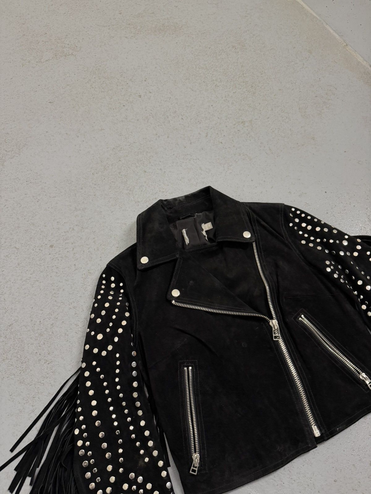 Leather Vintage Leather Metal Rivets Leather Laces Cropped Jacket Size S / US 4 / IT 40 - 4 Thumbnail