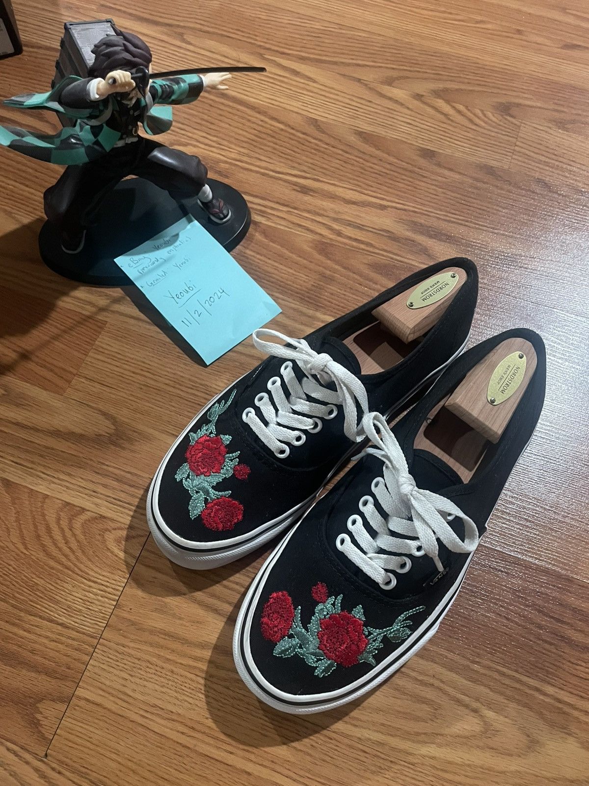 Vans Vans Authentic Red Rose Thorns Embroidered Size 8.5 Mens Grailed