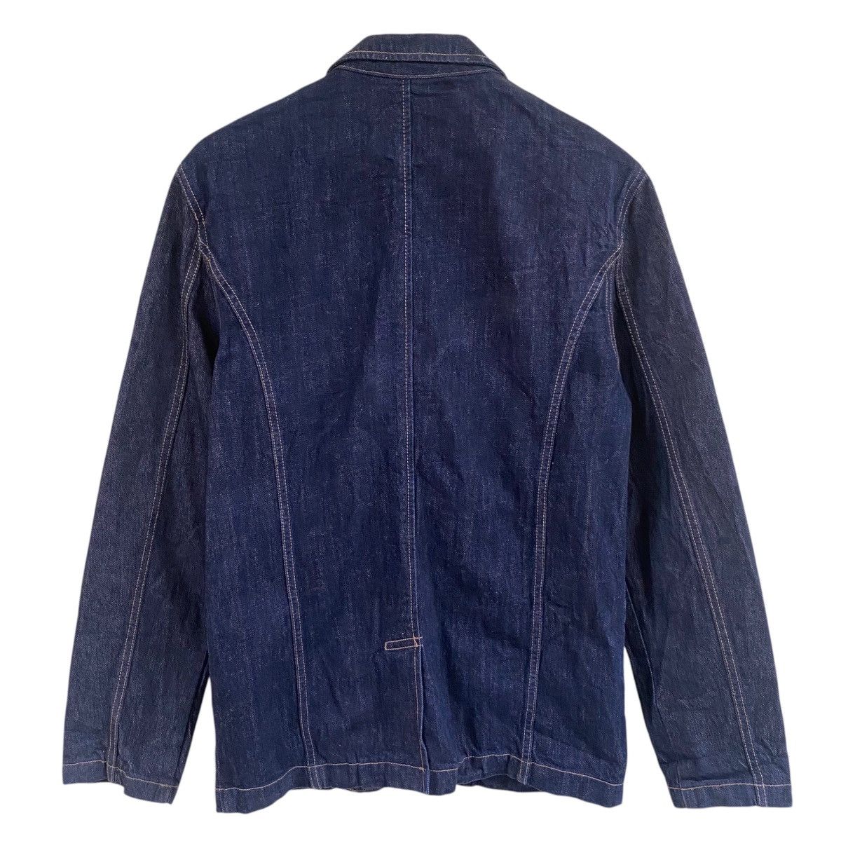 45rpm × Indigo × Japanese Brand 💥HAJA COREA INDIGO LEATHER POCKET DENIM JACKET Size US M / EU 48-50 / 2 - 8 Thumbnail