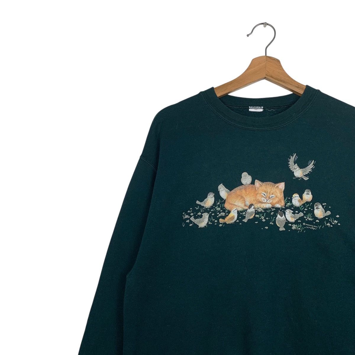 Japanese Brand Japanese Brand Morning Sun Cat And Bird Sweatshirt Size US M / EU 48-50 / 2 - 6 Thumbnail