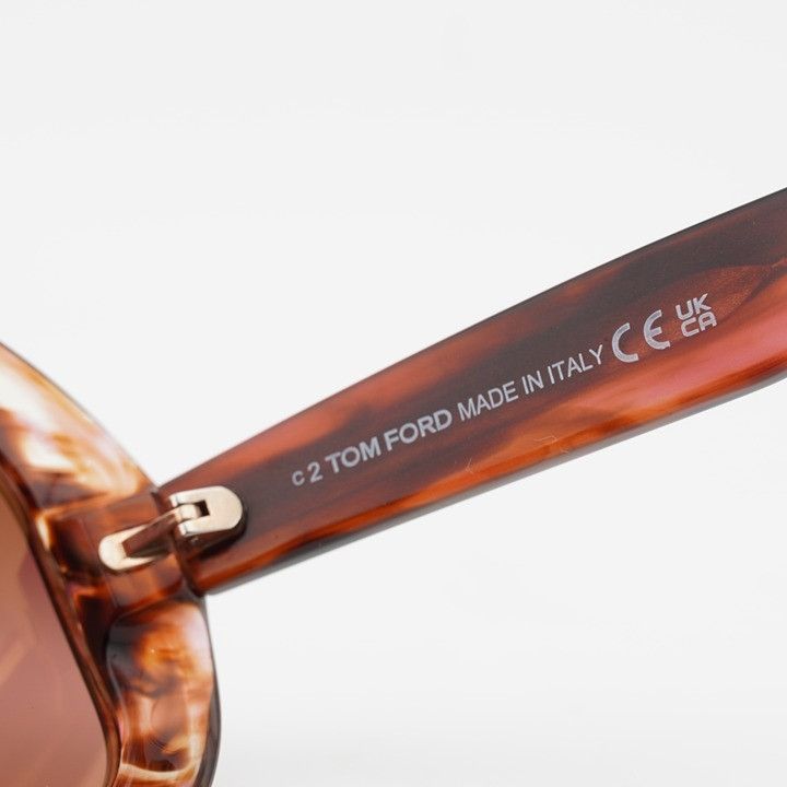 Tom Ford Tom Ford Georgia-02 FT1011 55F Sunglasses Havana Round Frame Size ONE SIZE - 7 Thumbnail