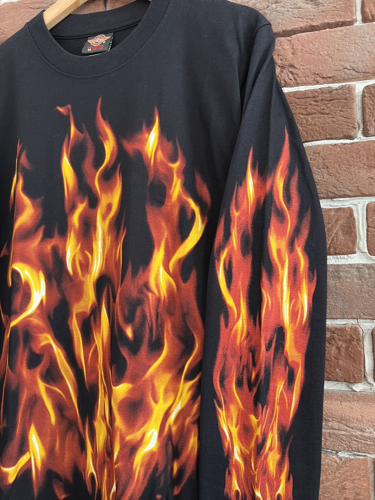 Vintage Vintage 90s Flames Sleeves Longsleeve Hype Streetwear Drip Size US M / EU 48-50 / 2 - 5 Thumbnail