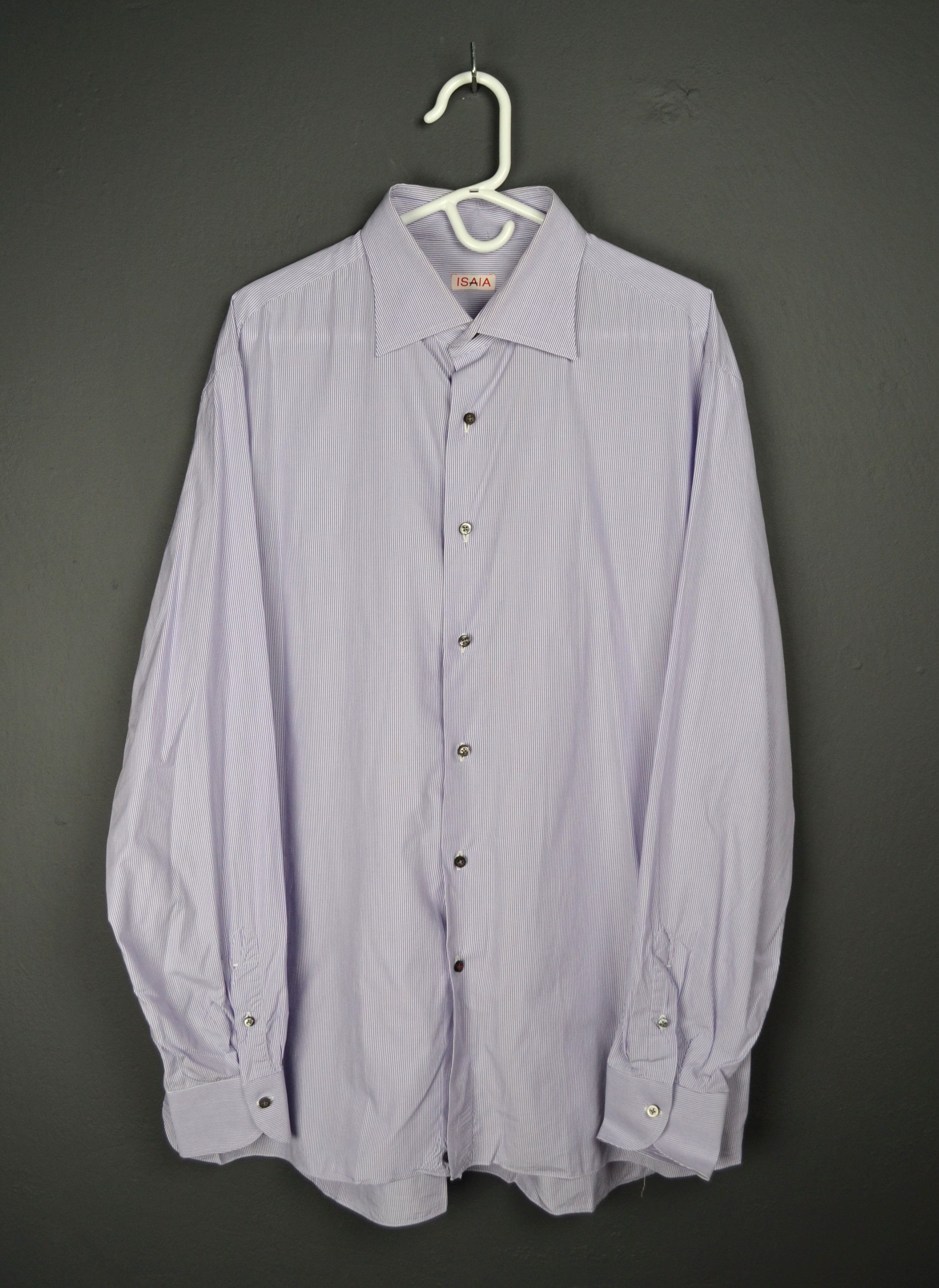 Isaia Isaia 18.5 46 100$ Cotton Made in Italy Shirt Size US XXL / EU 58 / 5 - 1 Thumbnail