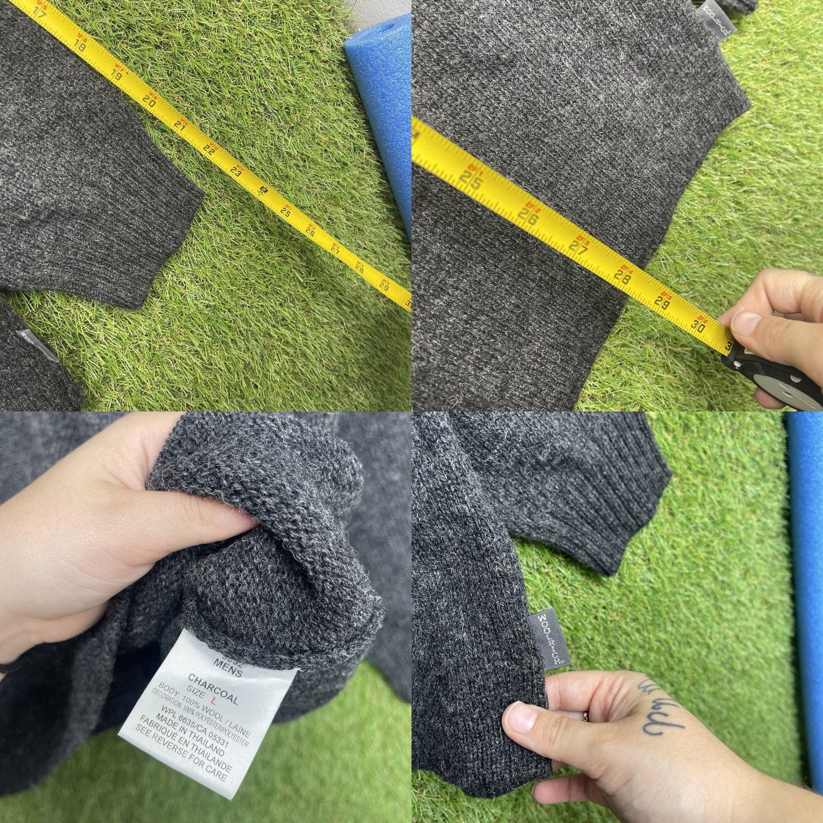 Vintage VINTAGE Woolrich Sweater Mens XL Knit Heather Grey 1/4 Zip 100% Wool Fisherman Geometric 90s Outdoor USA Mens Size US XL / EU 56 / 4 - 8 Thumbnail