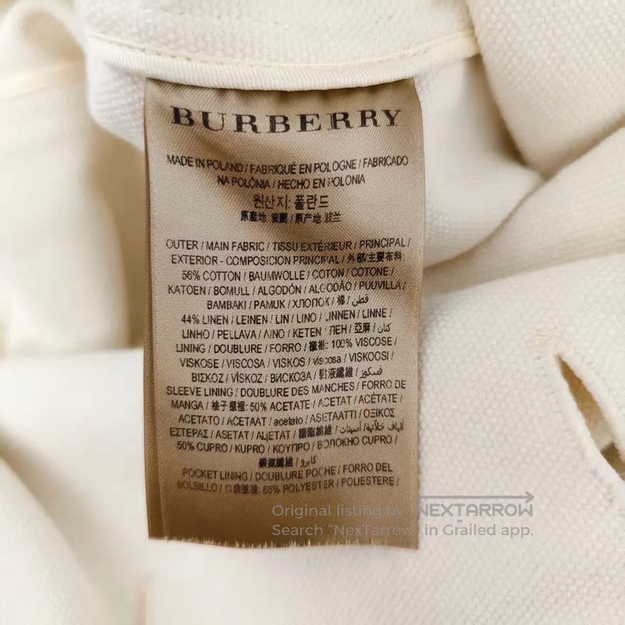 Burberry Burberry White Double Breasted Long Trench Coat| Size XXL / US 16-18 / IT 52-54 - 5 Thumbnail