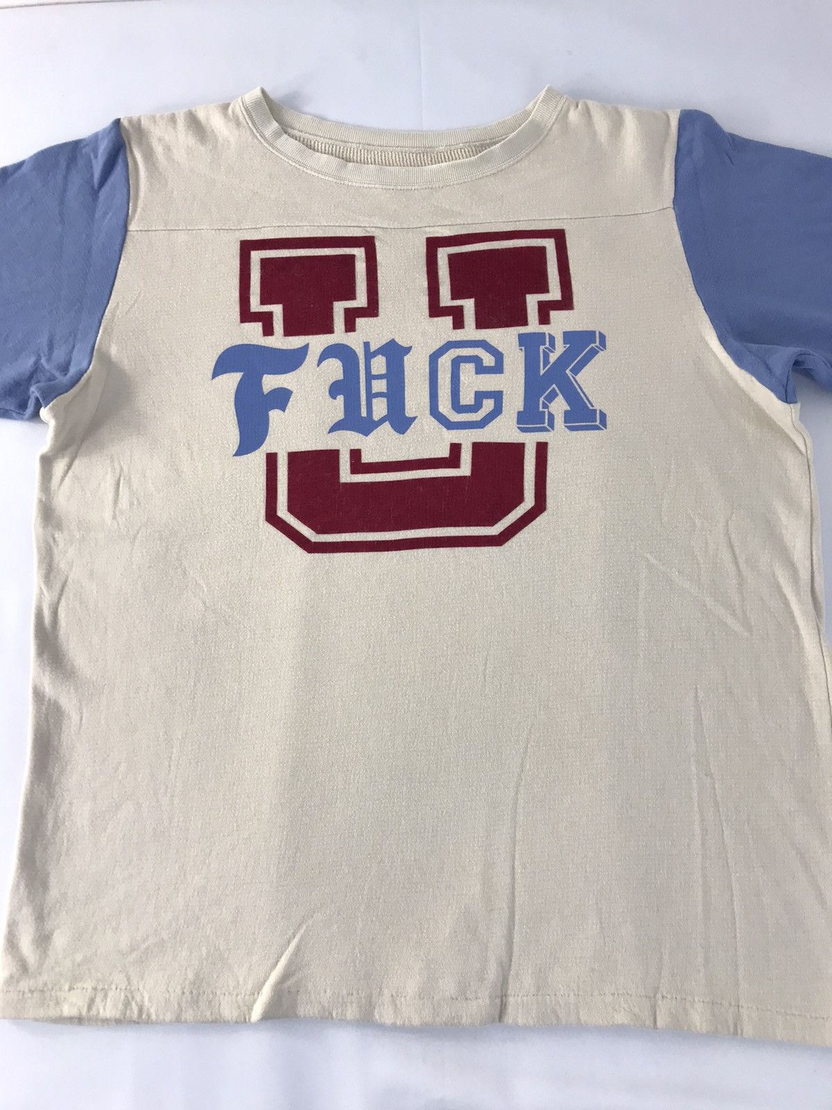 Japanese Brand Vote Fvck U New Clothes Raglan 3 Quater Printed Tee Size US XL / EU 56 / 4 - 2 Thumbnail