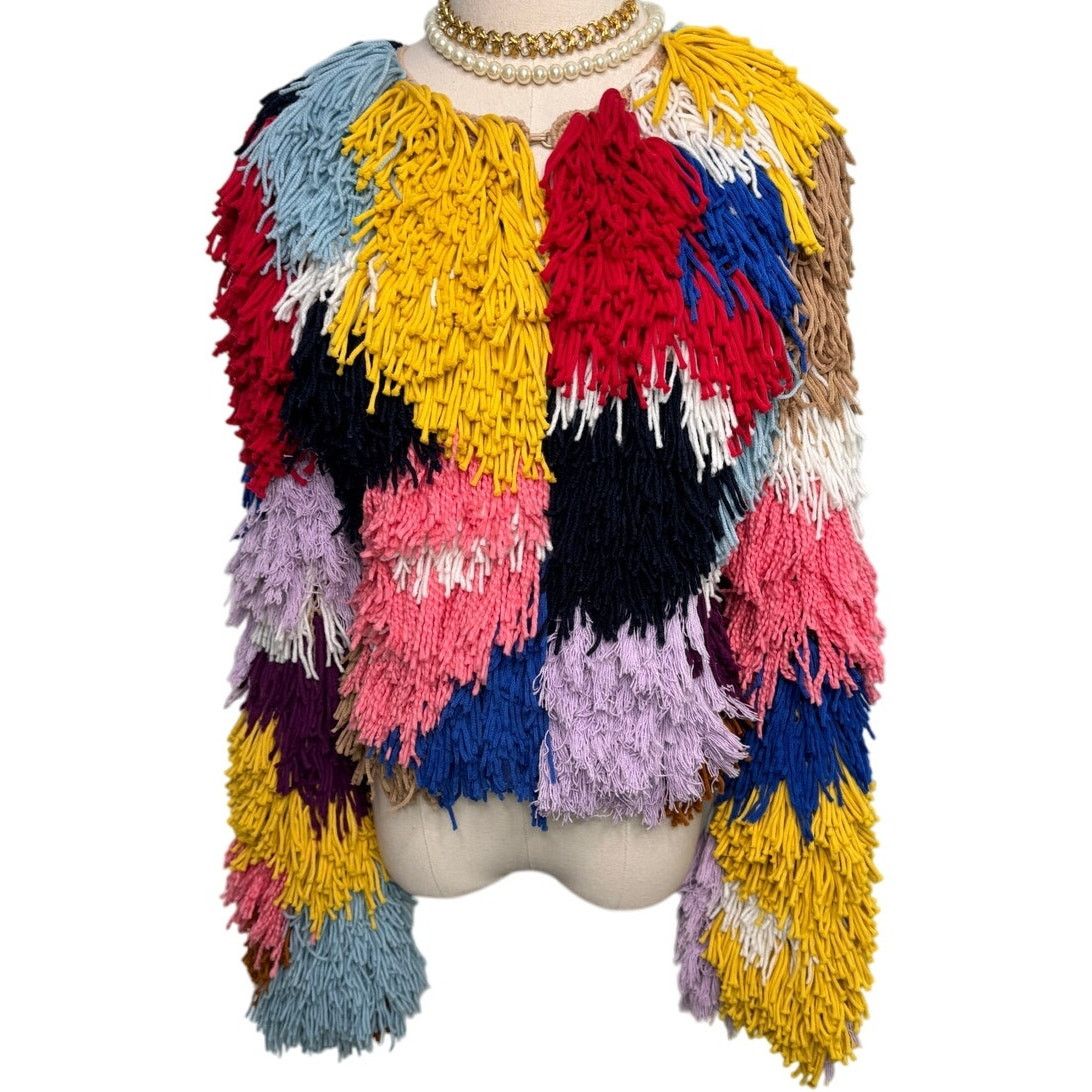 Alice + Olivia Alice + Olivia Fawn Multicolor Fringe Jacket rainbow size XS Size XS / US 0-2 / IT 36-38 - 5 Thumbnail