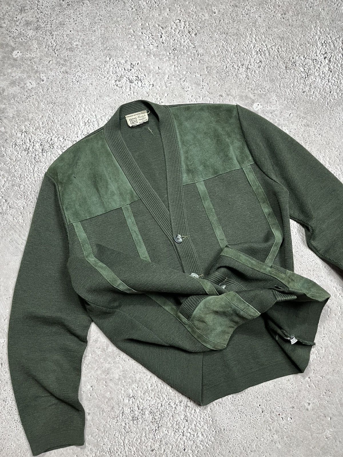Other Hardy of Alnwick Made in England Suede Panel Cardigan XL Size US XL / EU 56 / 4 - 10 Thumbnail