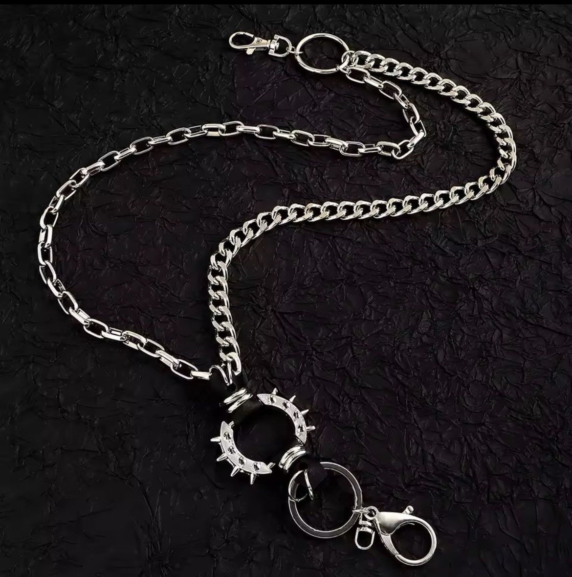 Other Punk Rock Layered Metal Chain Keychains Size ONE SIZE - 4 Thumbnail