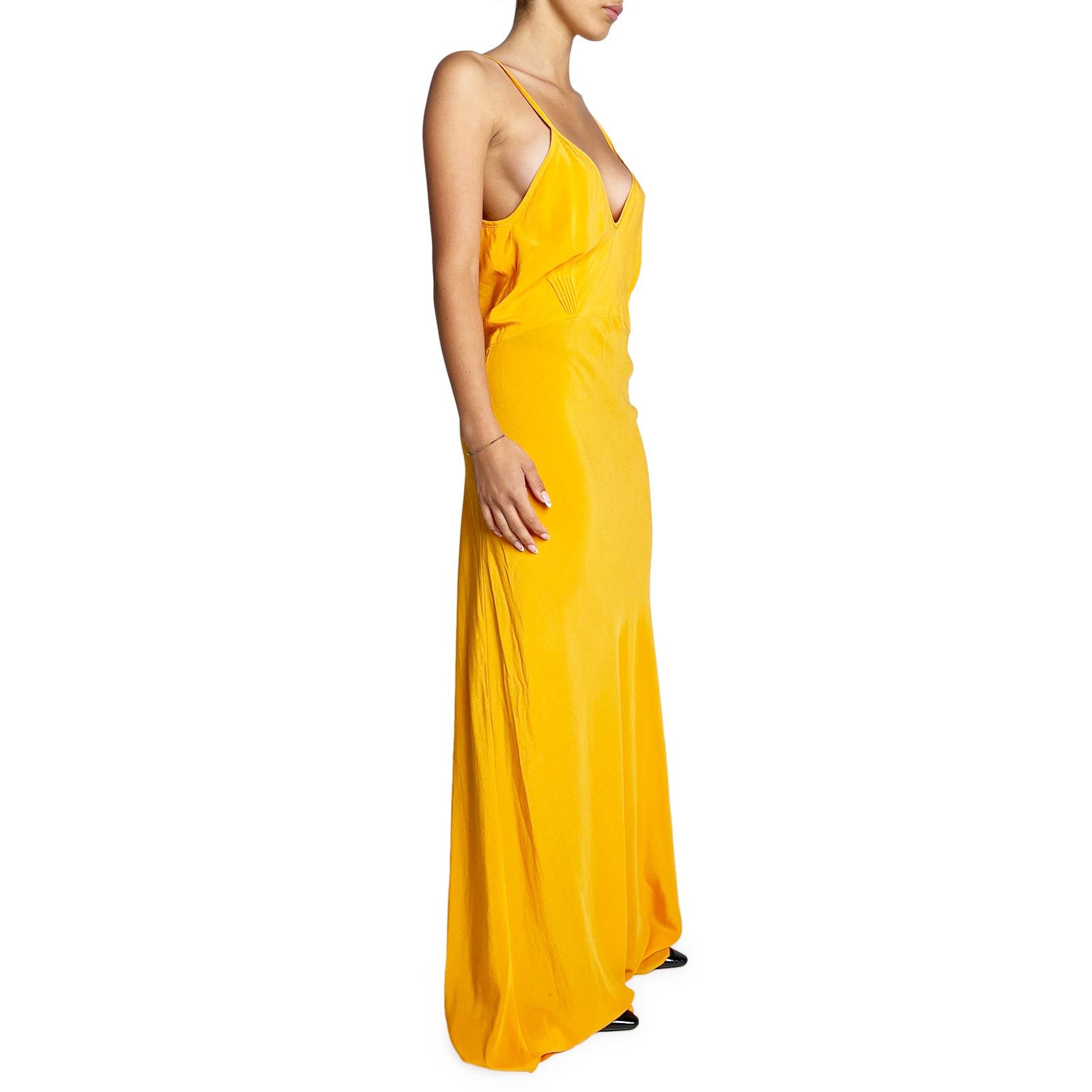 Bassike Orange silk dress Size M / US 6-8 / IT 42-44 - 4 Thumbnail