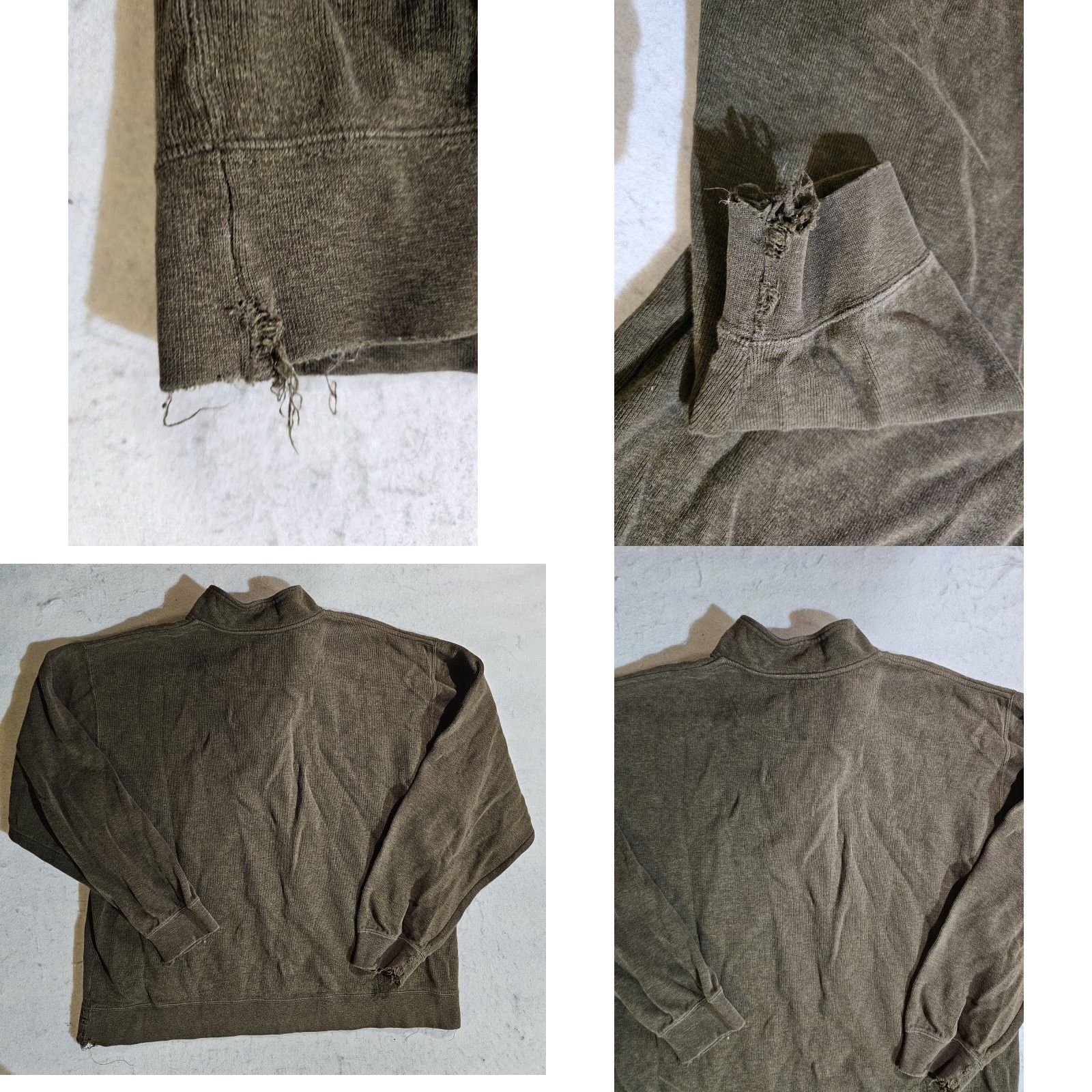 Orvis VINTAGE Orvis Classic 1/4 Zip 100% Cotton Mock Neck Pullover Mens 2XL Distressed Shirt Size US XXL / EU 58 / 5 - 8 Thumbnail